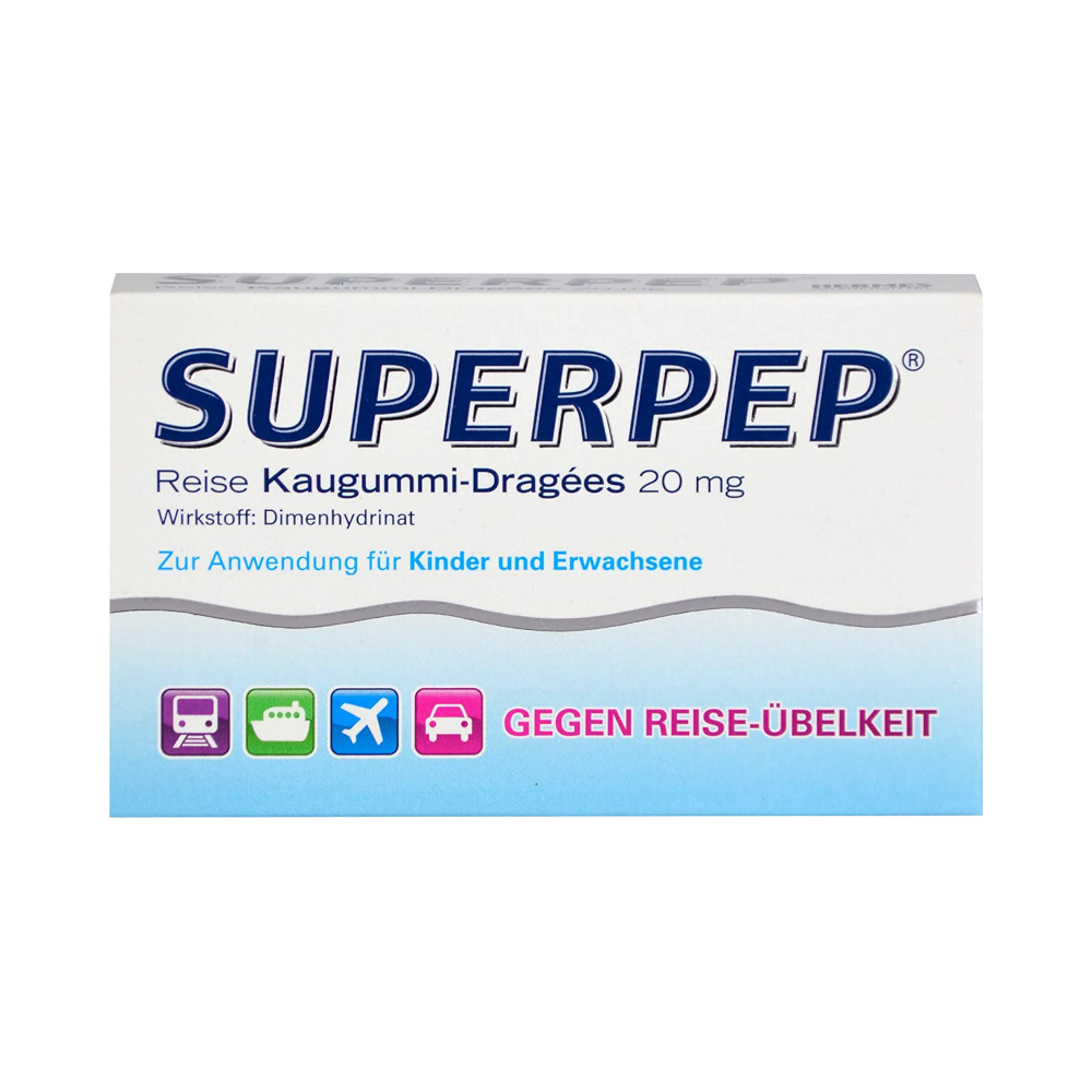 SUPERPEP Reise Kaugummi Dragees 20 mg Abbildung für SUPERPEP Reise Kaugummi Dragees 20 mg