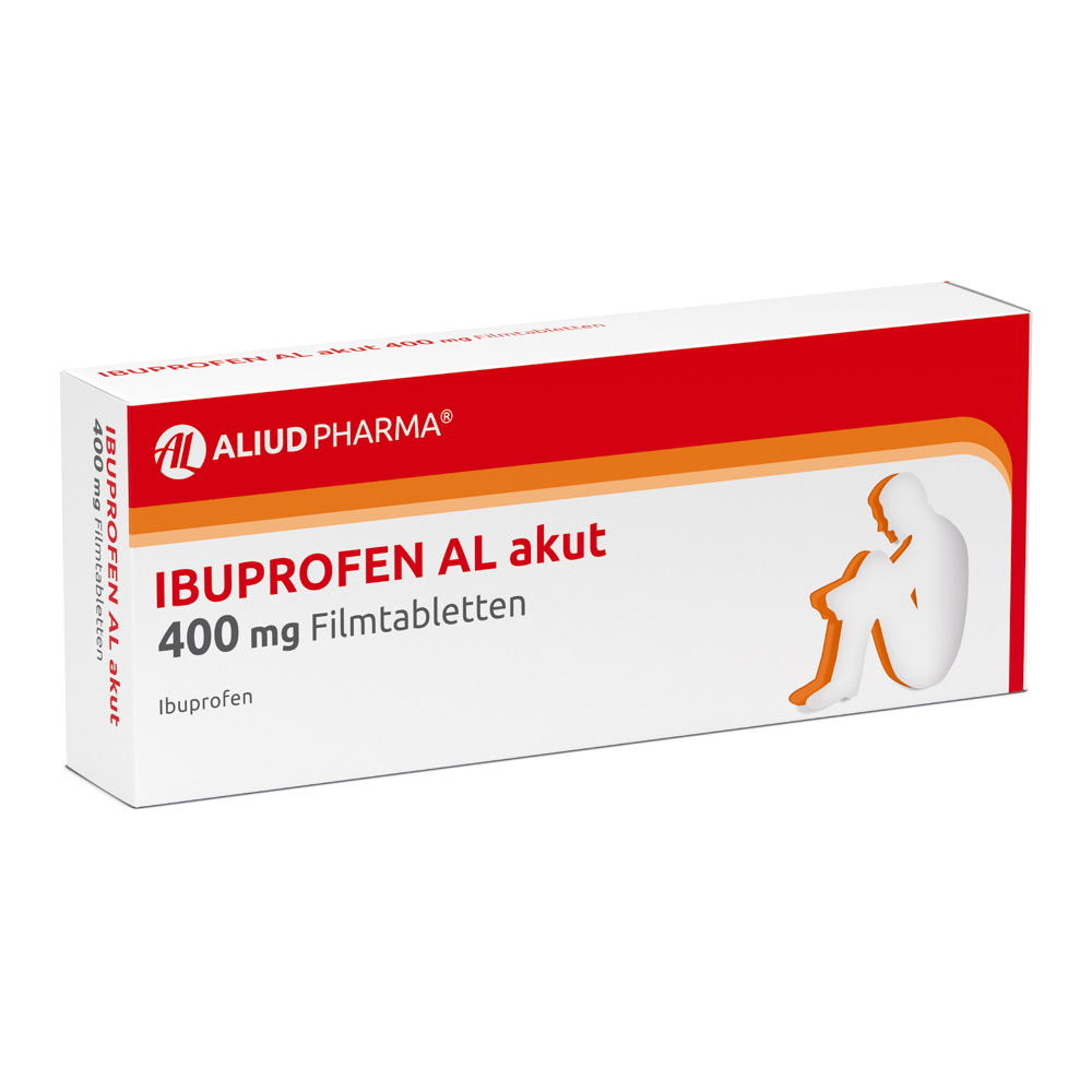 Ibuprofen AL akut 400 mg Filmtabletten bei akuten Schmerzen Abbildung für Ibuprofen AL akut 400 mg Filmtabletten bei akuten Schmerzen