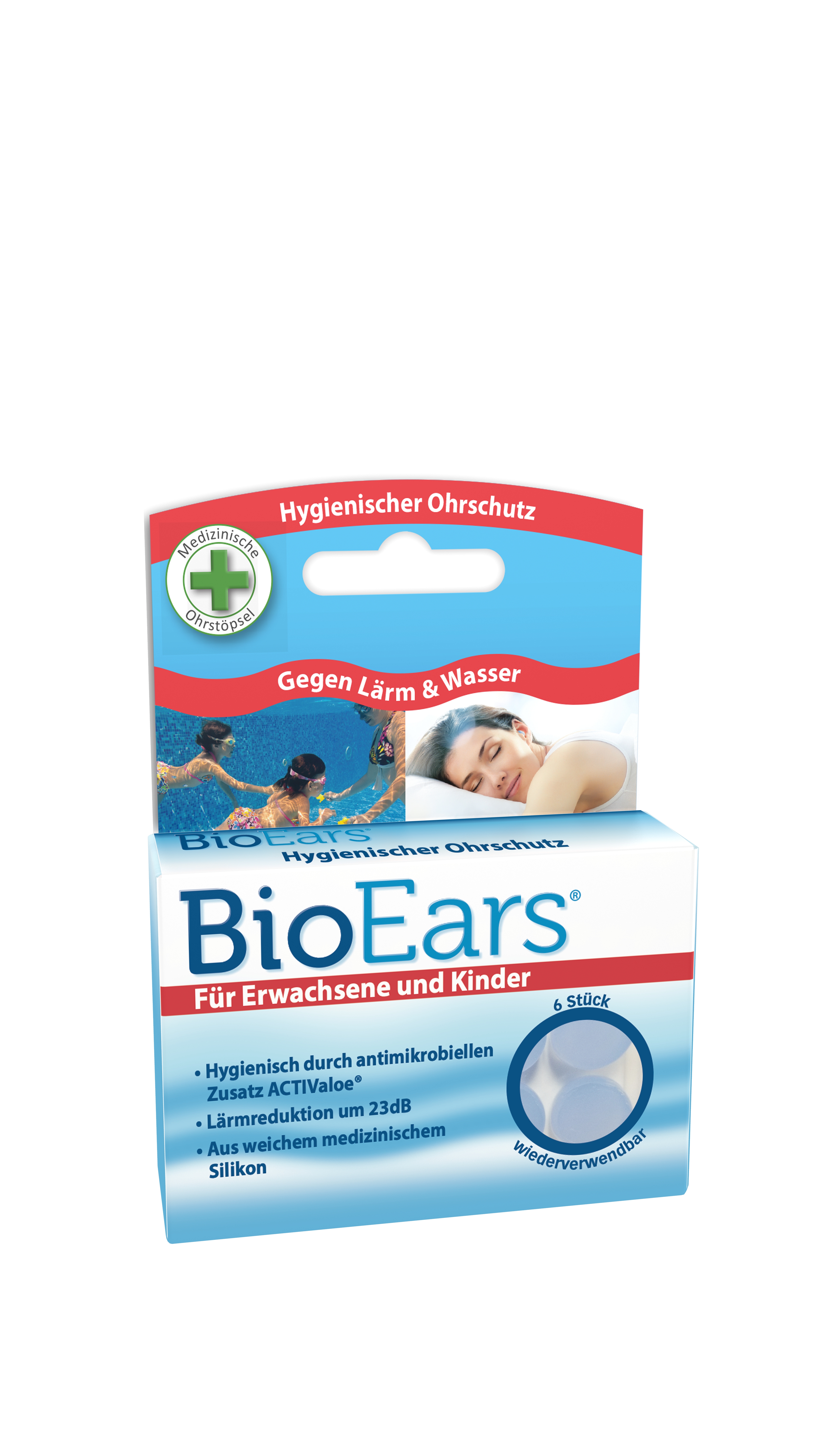 BIOEARS Silikon Ohrstöpsel antimikrobielle Abbildung für BIOEARS Silikon Ohrstöpsel antimikrobielle