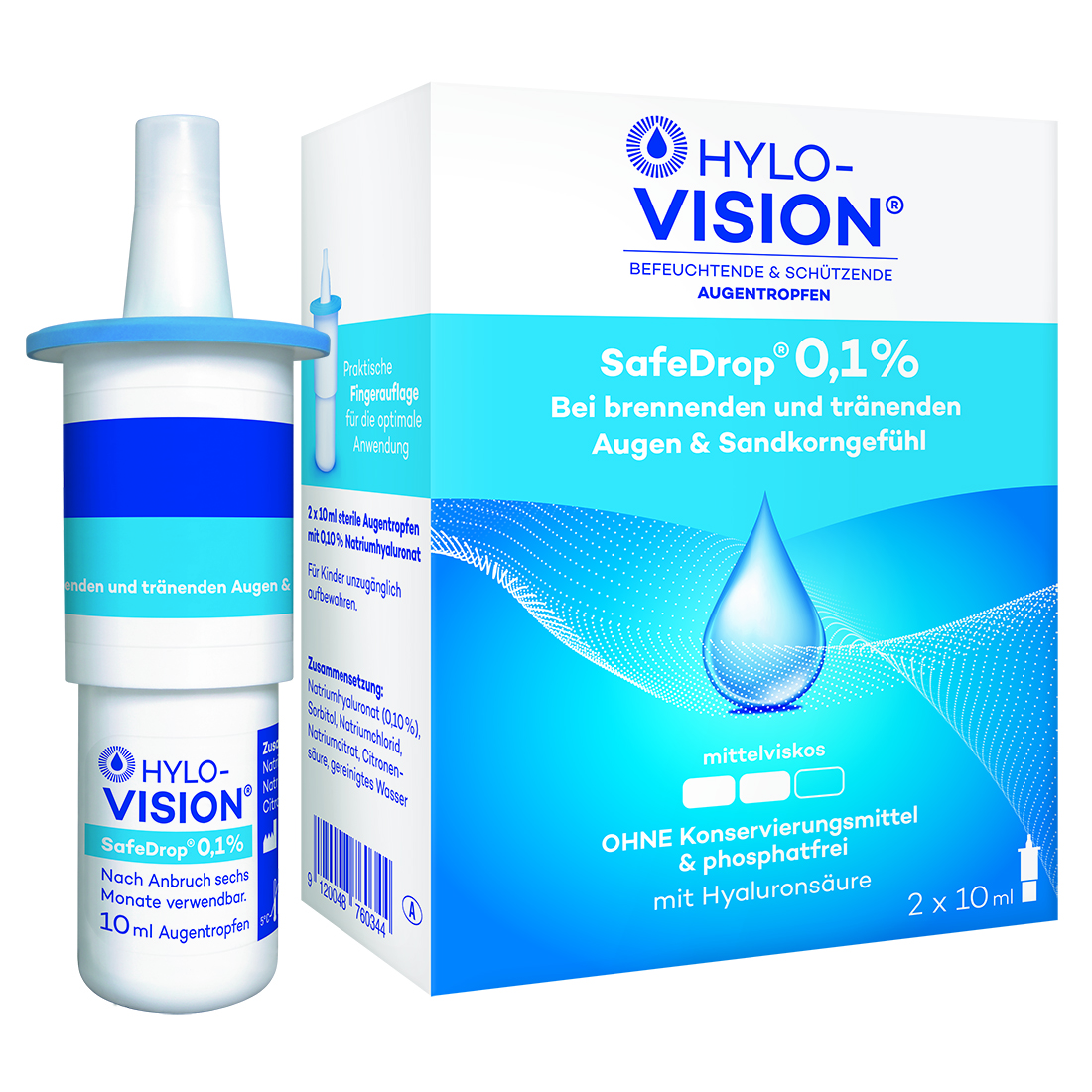 HYLO-VISION SafeDrop 0,1% Augentropfen Abbildung für HYLO-VISION SafeDrop 0,1% Augentropfen