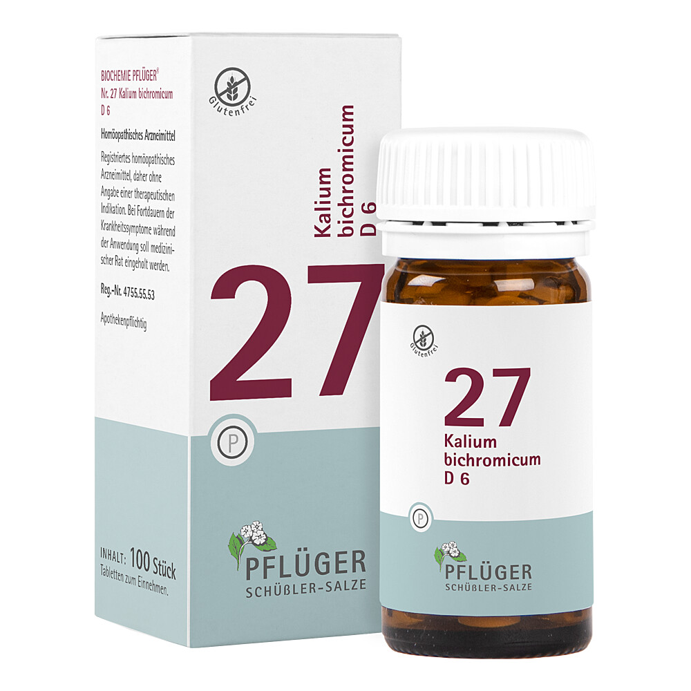 BIOCHEMIE Pflüger 27 Kalium bichromicum D 6 Tabl. Abbildung für BIOCHEMIE Pflüger 27 Kalium bichromicum D 6 Tabl.