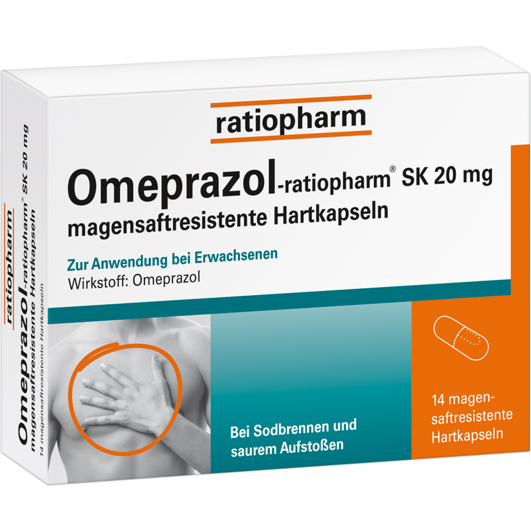 OMEPRAZOL-ratiopharm SK 20 mg magensaftr.Hartkaps. Abbildung für OMEPRAZOL-ratiopharm SK 20 mg magensaftr.Hartkaps.