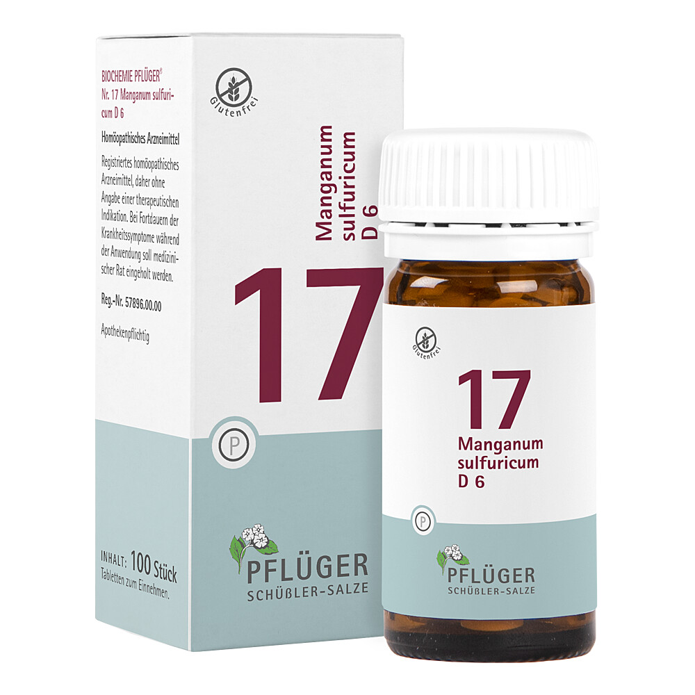 BIOCHEMIE Pflüger 17 Manganum sulfuricum D 6 Tabl. Abbildung für BIOCHEMIE Pflüger 17 Manganum sulfuricum D 6 Tabl.
