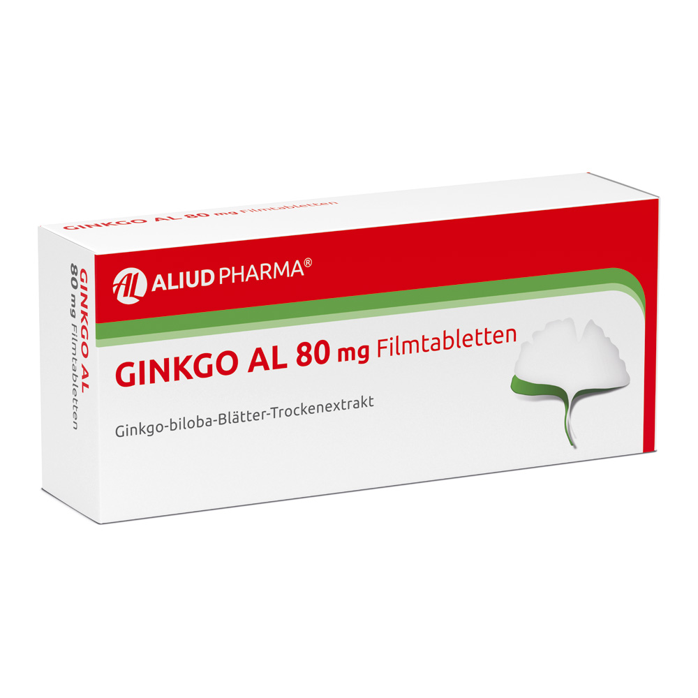 Ginkgo AL 80 mg Filmtabletten bei altersbedingten Gedächtniseinbußen mit leichter Demenz Abbildung für Ginkgo AL 80 mg Filmtabletten bei altersbedingten Gedächtniseinbußen mit leichter Demenz