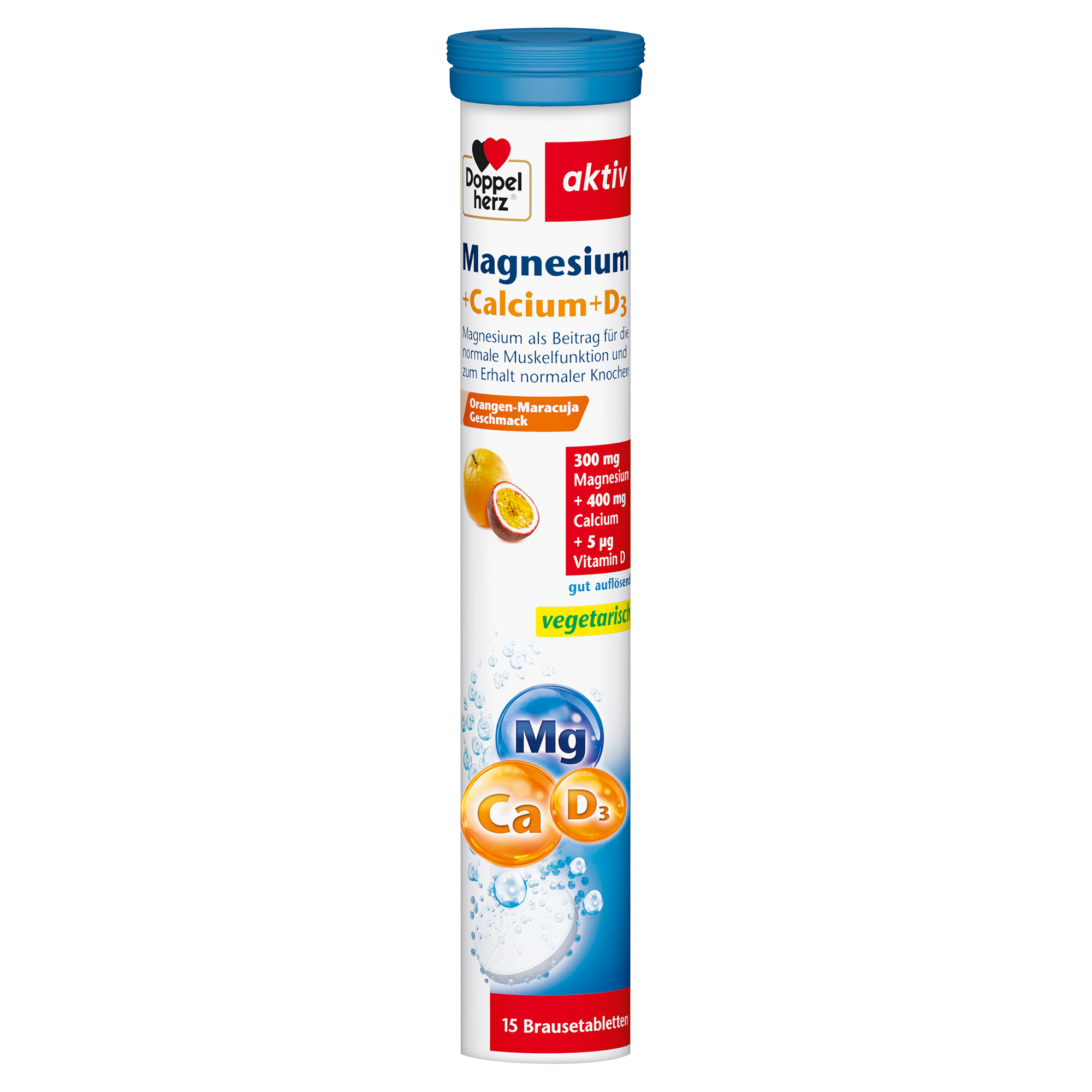 DOPPELHERZ Magnesium+Calcium+D3 Brausetabletten Abbildung für DOPPELHERZ Magnesium+Calcium+D3 Brausetabletten
