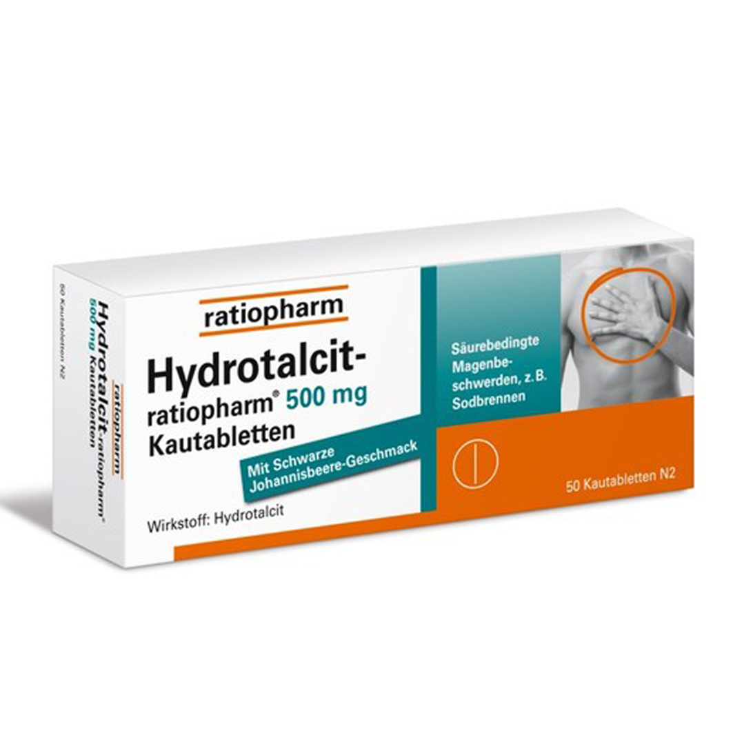 HYDROTALCIT-ratiopharm 500 mg Kautabletten Abbildung für HYDROTALCIT-ratiopharm 500 mg Kautabletten