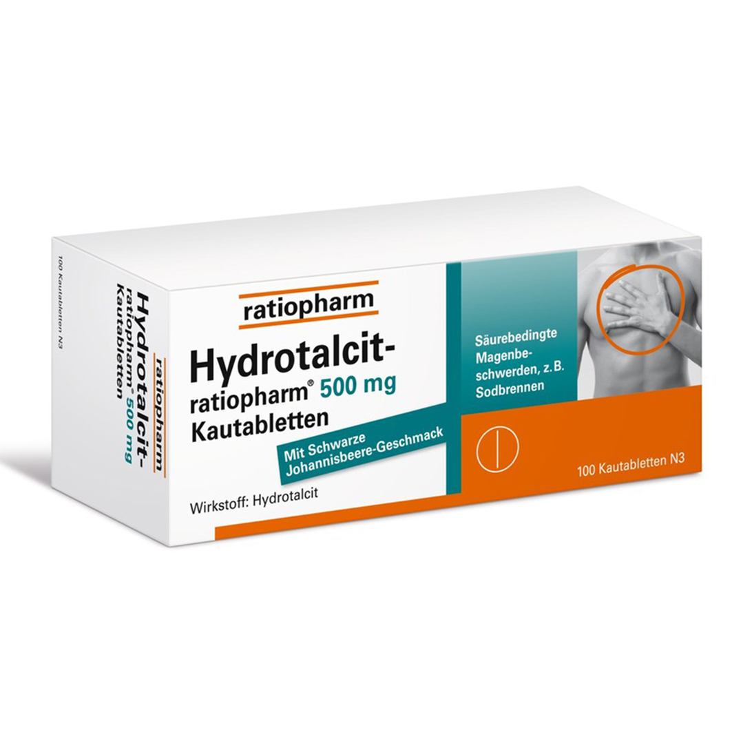 HYDROTALCIT-ratiopharm 500 mg Kautabletten Abbildung für HYDROTALCIT-ratiopharm 500 mg Kautabletten