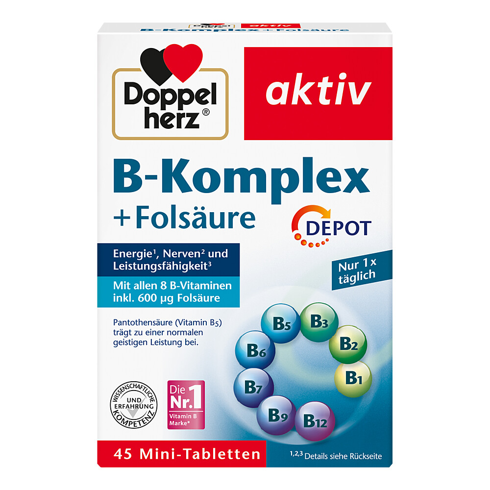 DOPPELHERZ B-Komplex+Folsäure Tabletten Abbildung für DOPPELHERZ B-Komplex+Folsäure Tabletten
