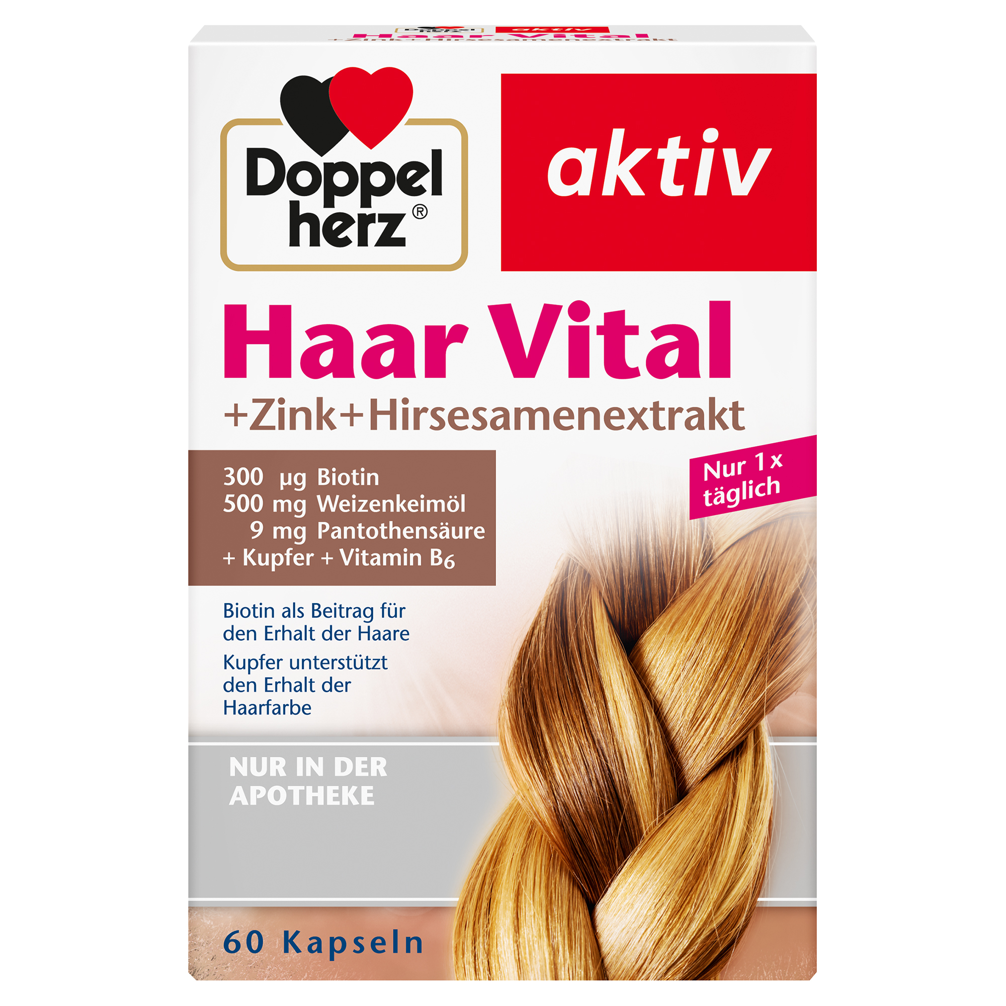 DOPPELHERZ Haar Vital+Zink+Hirseextrakt Kapseln Abbildung für DOPPELHERZ Haar Vital+Zink+Hirseextrakt Kapseln