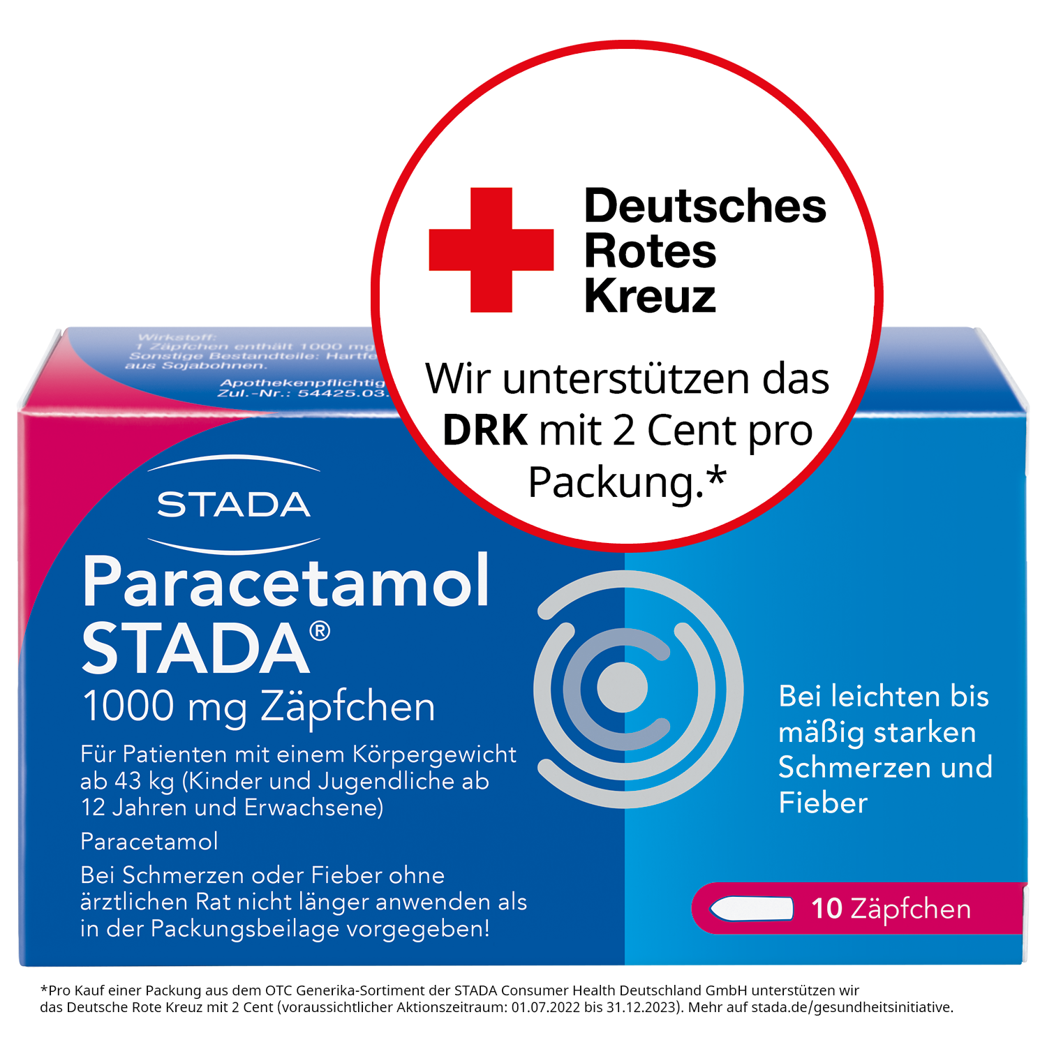 PARACETAMOL STADA 1000 mg Zäpfchen Abbildung für PARACETAMOL STADA 1000 mg Zäpfchen