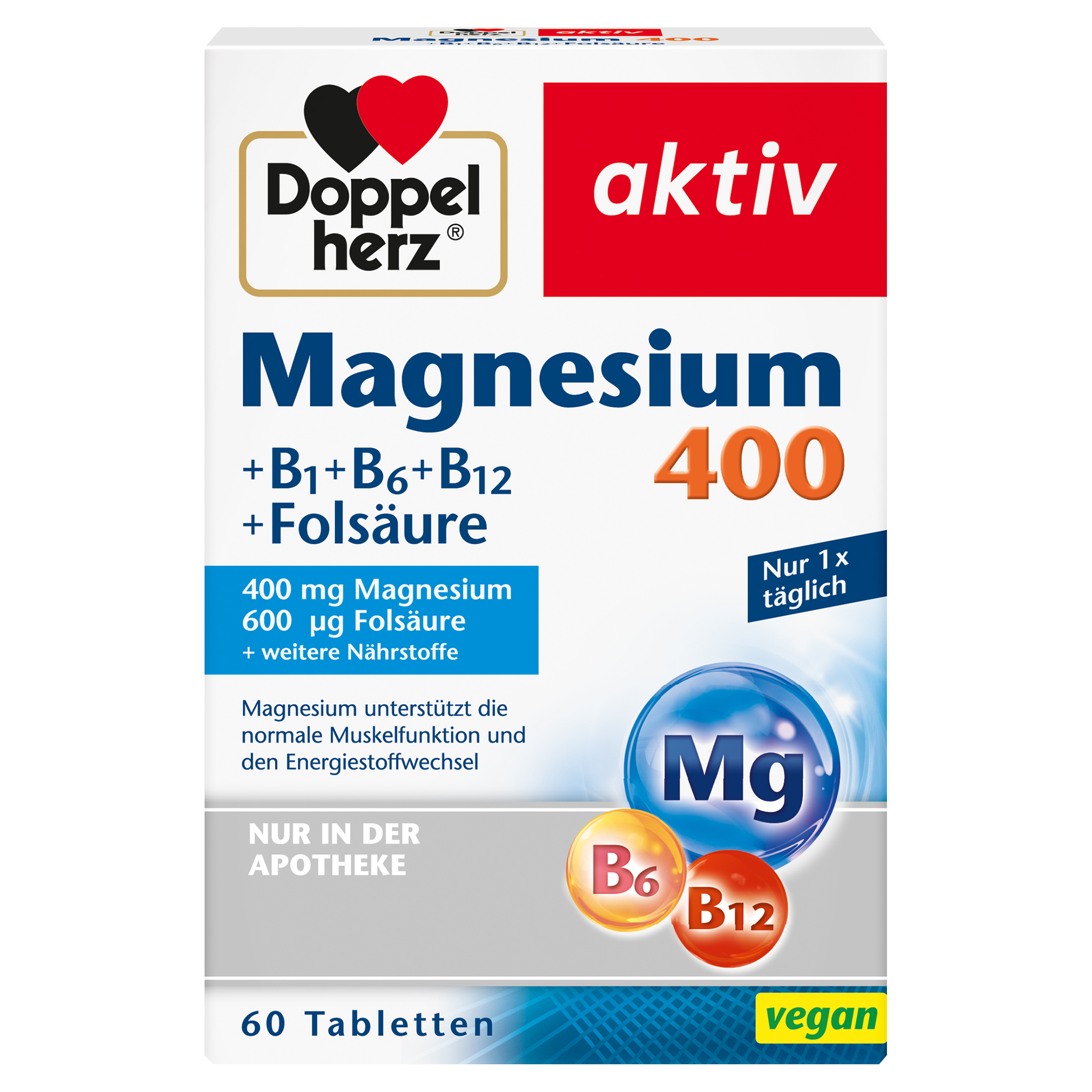DOPPELHERZ Magnesium 400 mg Tabletten Abbildung für DOPPELHERZ Magnesium 400 mg Tabletten