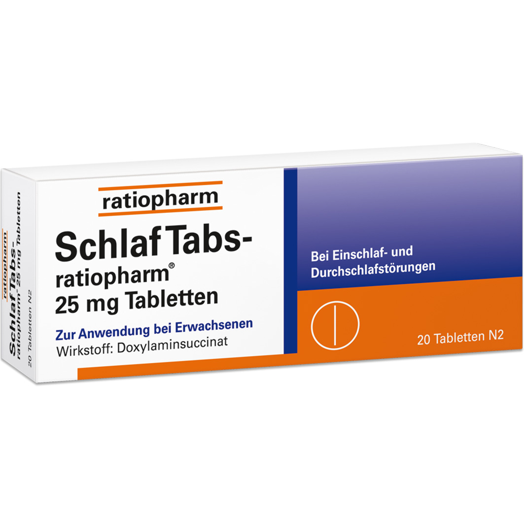 SCHLAF TABS-ratiopharm 25 mg Tabletten Abbildung für SCHLAF TABS-ratiopharm 25 mg Tabletten