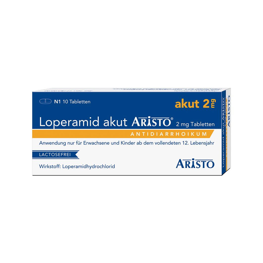 LOPERAMID akut Aristo 2 mg Tabletten Abbildung für LOPERAMID akut Aristo 2 mg Tabletten