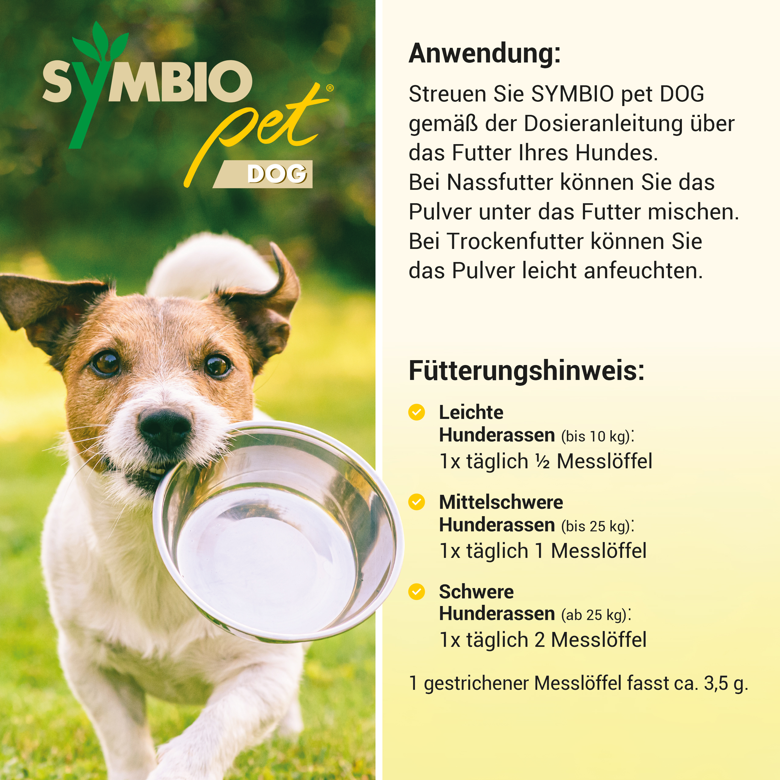 SYMBIOPET dog Ergänzungsfutterm.Pulver f.Hunde Abbildung für SYMBIOPET dog Ergänzungsfutterm.Pulver f.Hunde