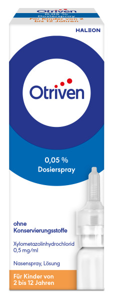 OTRIVEN 0,05% Nasenspray (Dosierspray) ohne Konservierungsstoffe für Kinder, 10 ml Abbildung für OTRIVEN 0,05% Nasenspray (Dosierspray) ohne Konservierungsstoffe für Kinder, 10 ml