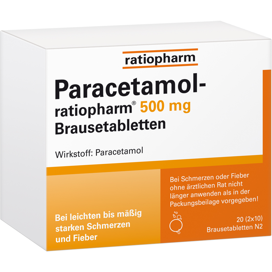PARACETAMOL-ratiopharm 500 mg Brausetabletten Abbildung für PARACETAMOL-ratiopharm 500 mg Brausetabletten