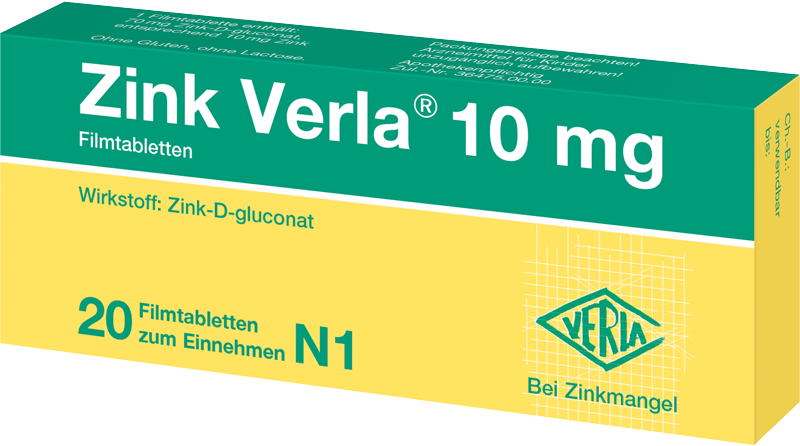 Zink Verla® 10 mg Abbildung für Zink Verla® 10 mg