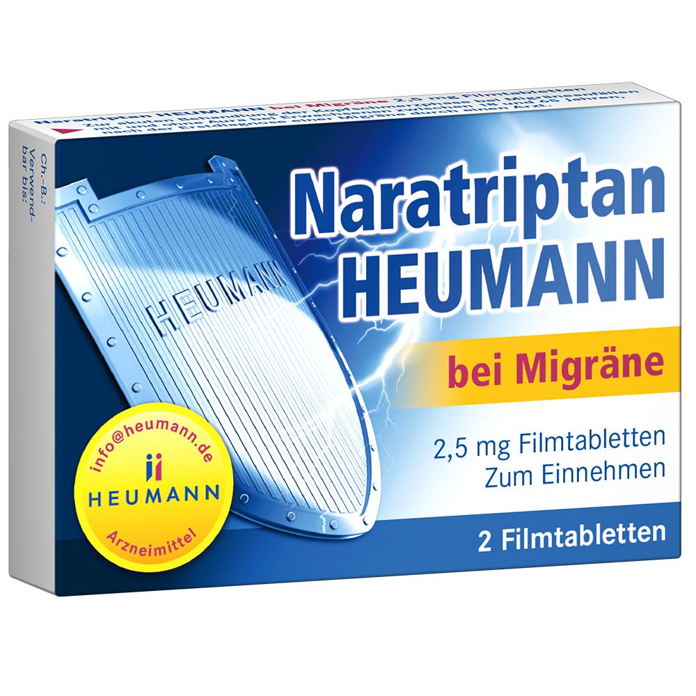 NARATRIPTAN Heumann bei Migräne 2,5 mg Filmtabl. Abbildung für NARATRIPTAN Heumann bei Migräne 2,5 mg Filmtabl.