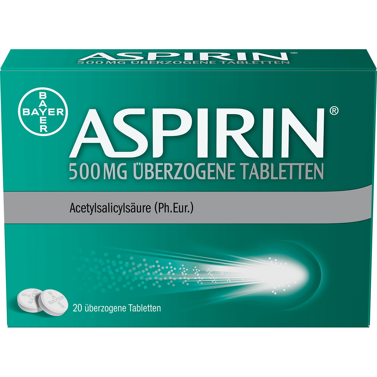 ASPIRIN 500 mg überzogene Tabletten Abbildung für ASPIRIN 500 mg überzogene Tabletten