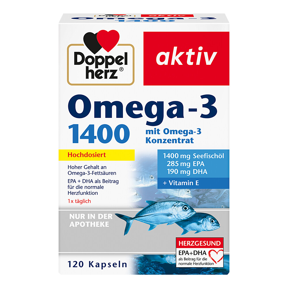 DOPPELHERZ Omega-3 1.400 Kapseln Abbildung für DOPPELHERZ Omega-3 1.400 Kapseln
