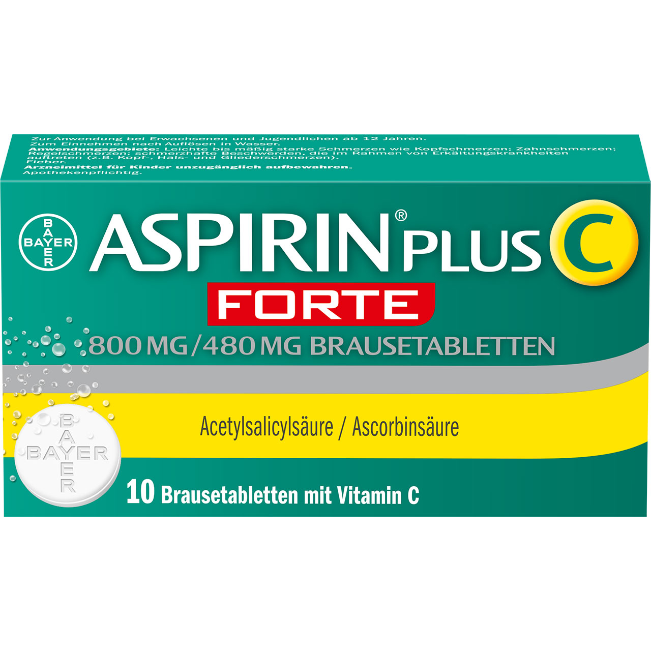 ASPIRIN plus C forte 800 mg/480 mg Brausetabletten Abbildung für ASPIRIN plus C forte 800 mg/480 mg Brausetabletten