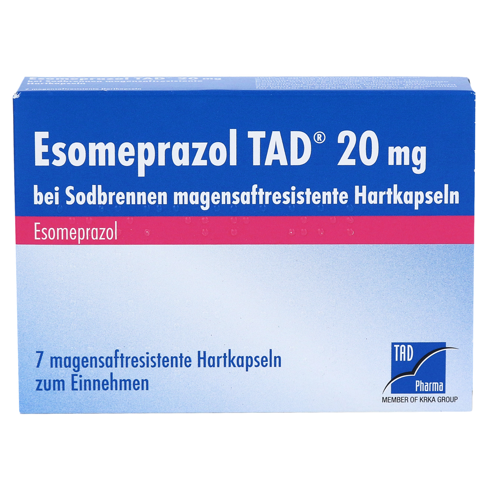 ESOMEPRAZOL TAD 20 mg bei Sodbrennen msr.Hartkaps. Abbildung für ESOMEPRAZOL TAD 20 mg bei Sodbrennen msr.Hartkaps.