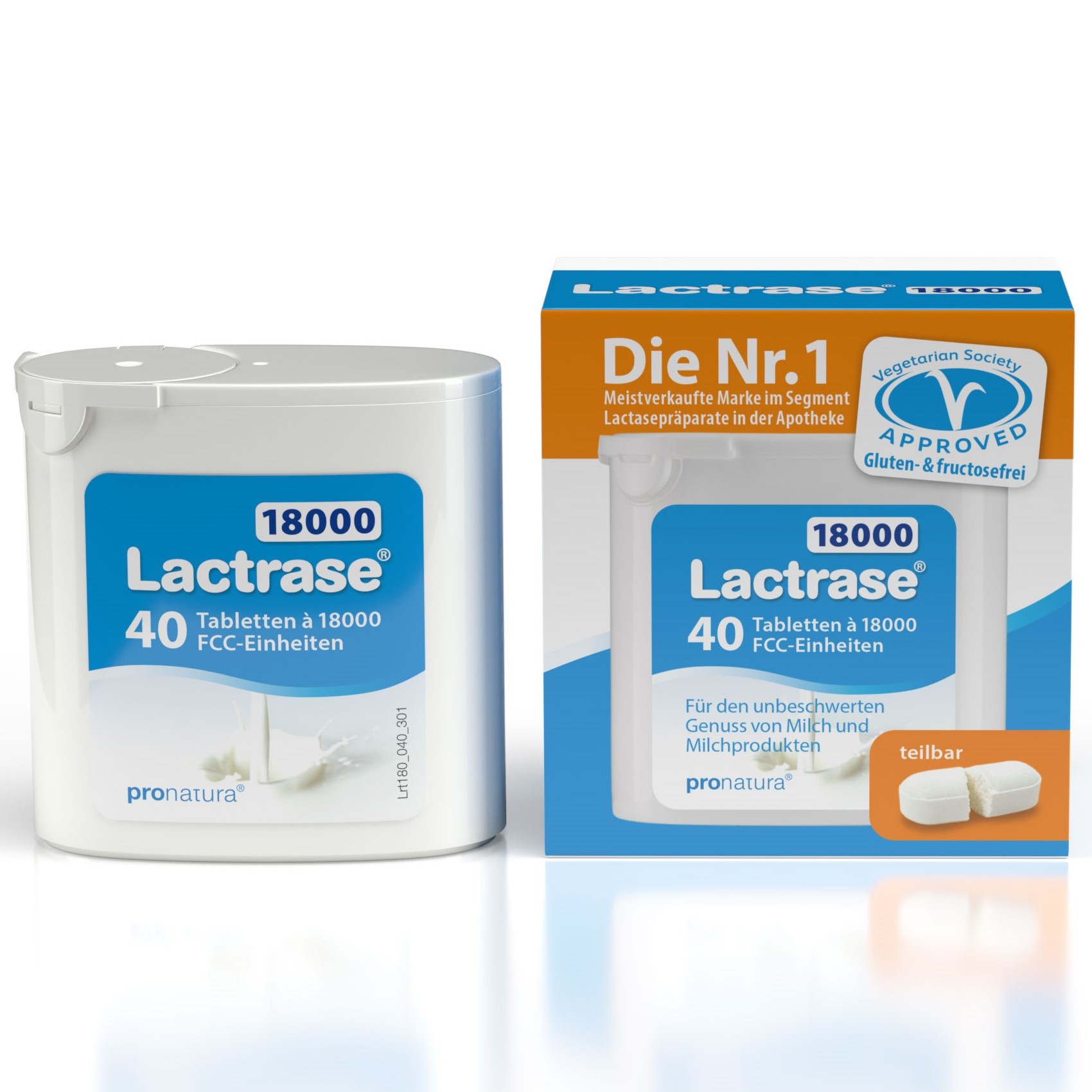 LACTRASE 18.000 FCC Tabletten im Spender Abbildung für LACTRASE 18.000 FCC Tabletten im Spender