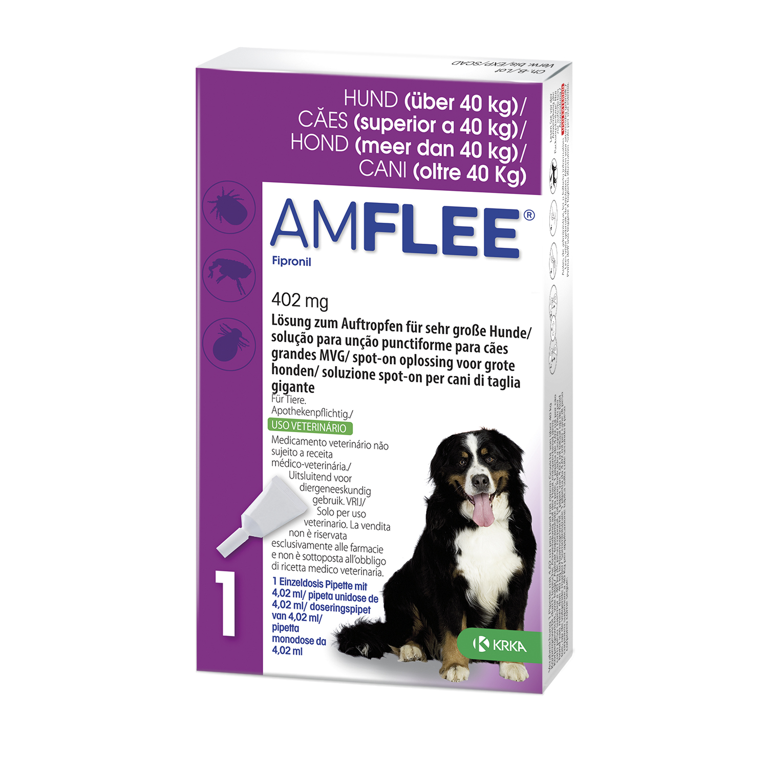 AMFLEE 402 mg Spot-on Lsg.f.sehr gr.Hunde 40-60kg Abbildung für AMFLEE 402 mg Spot-on Lsg.f.sehr gr.Hunde 40-60kg