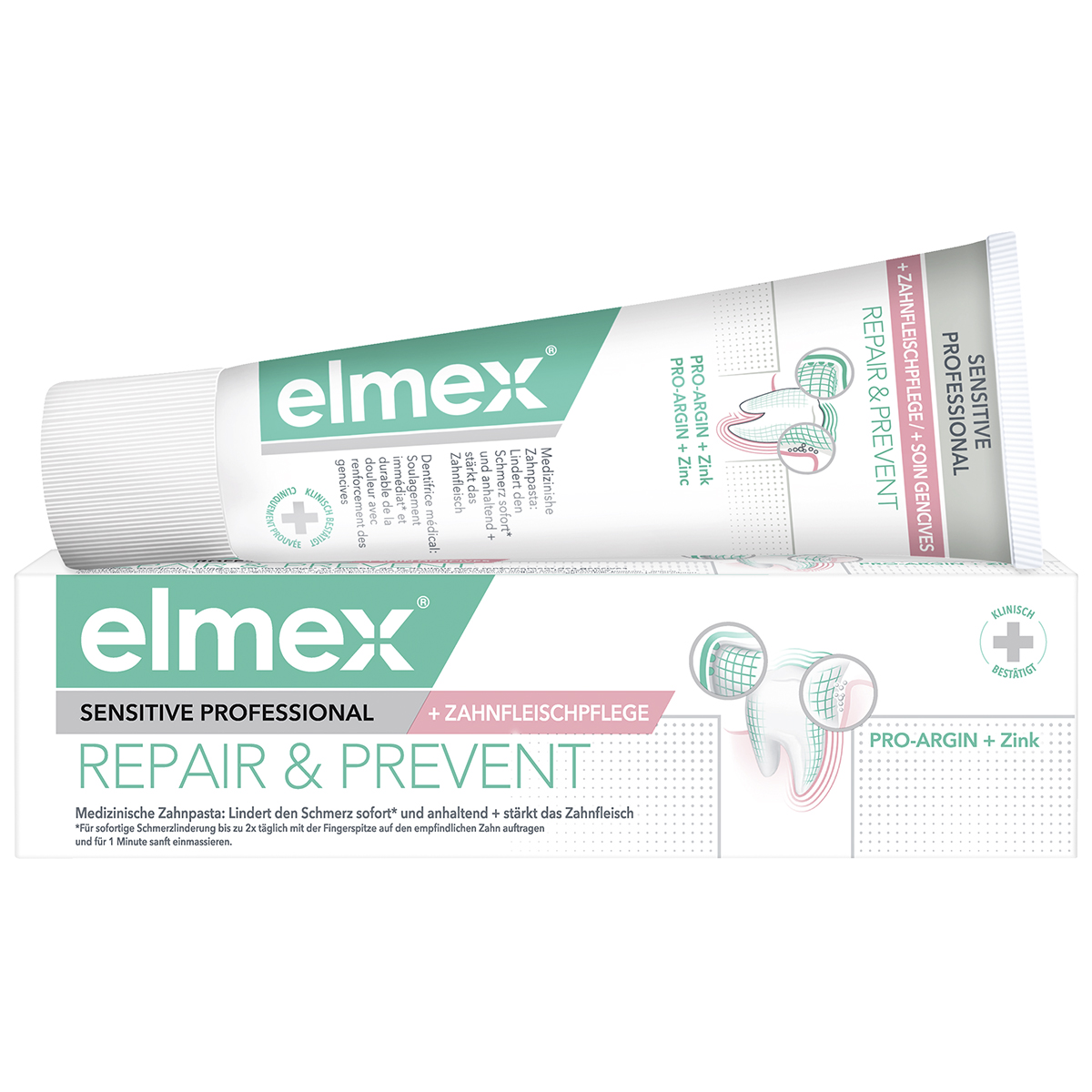 elmex Sensitive Repair & Prevent Zahnpasta für schmerzempfindliche Zähne Abbildung für elmex Sensitive Repair & Prevent Zahnpasta für schmerzempfindliche Zähne