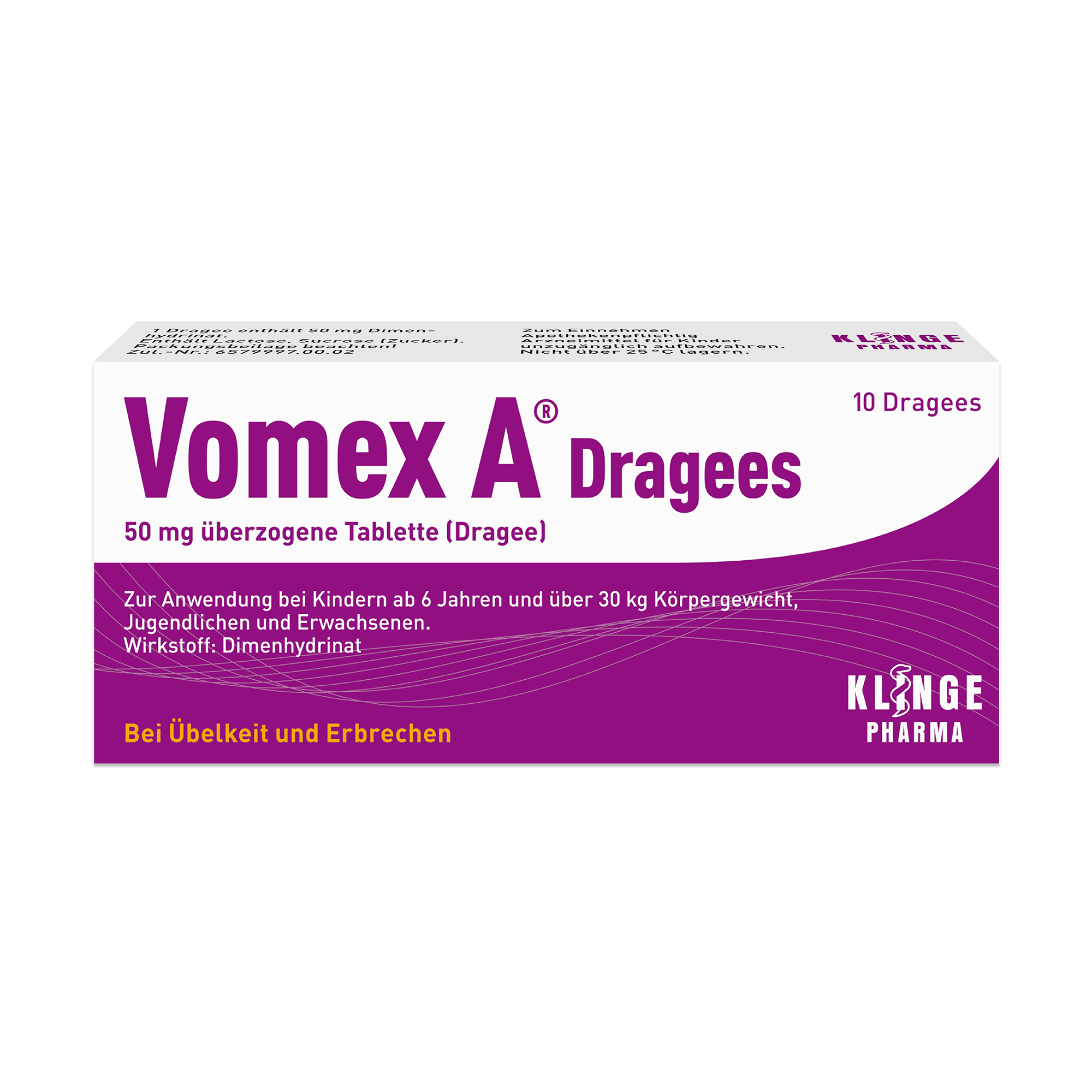 VOMEX A Dragees 50 mg überzogene Tabletten Abbildung für VOMEX A Dragees 50 mg überzogene Tabletten