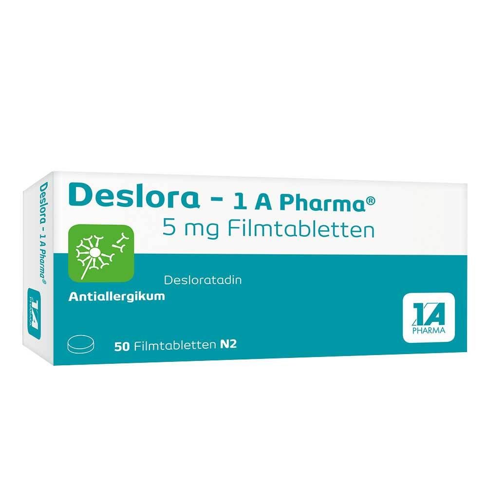 DESLORA-1A Pharma 5 mg Filmtabletten Abbildung für DESLORA-1A Pharma 5 mg Filmtabletten