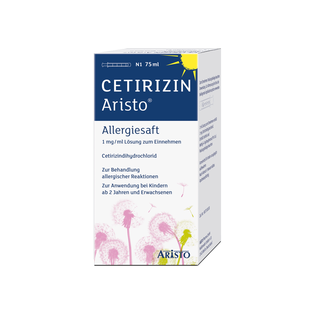 CETIRIZIN Aristo Allergiesaft 1 mg/ml Lsg.z.Einn. Abbildung für CETIRIZIN Aristo Allergiesaft 1 mg/ml Lsg.z.Einn.