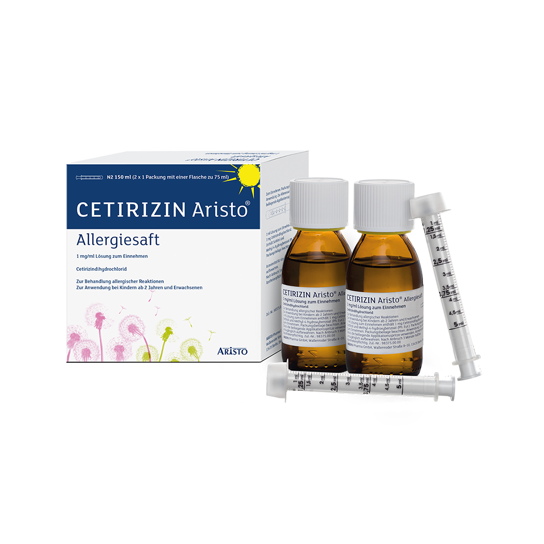 CETIRIZIN Aristo Allergiesaft 1 mg/ml Lsg.z.Einn. Abbildung für CETIRIZIN Aristo Allergiesaft 1 mg/ml Lsg.z.Einn.