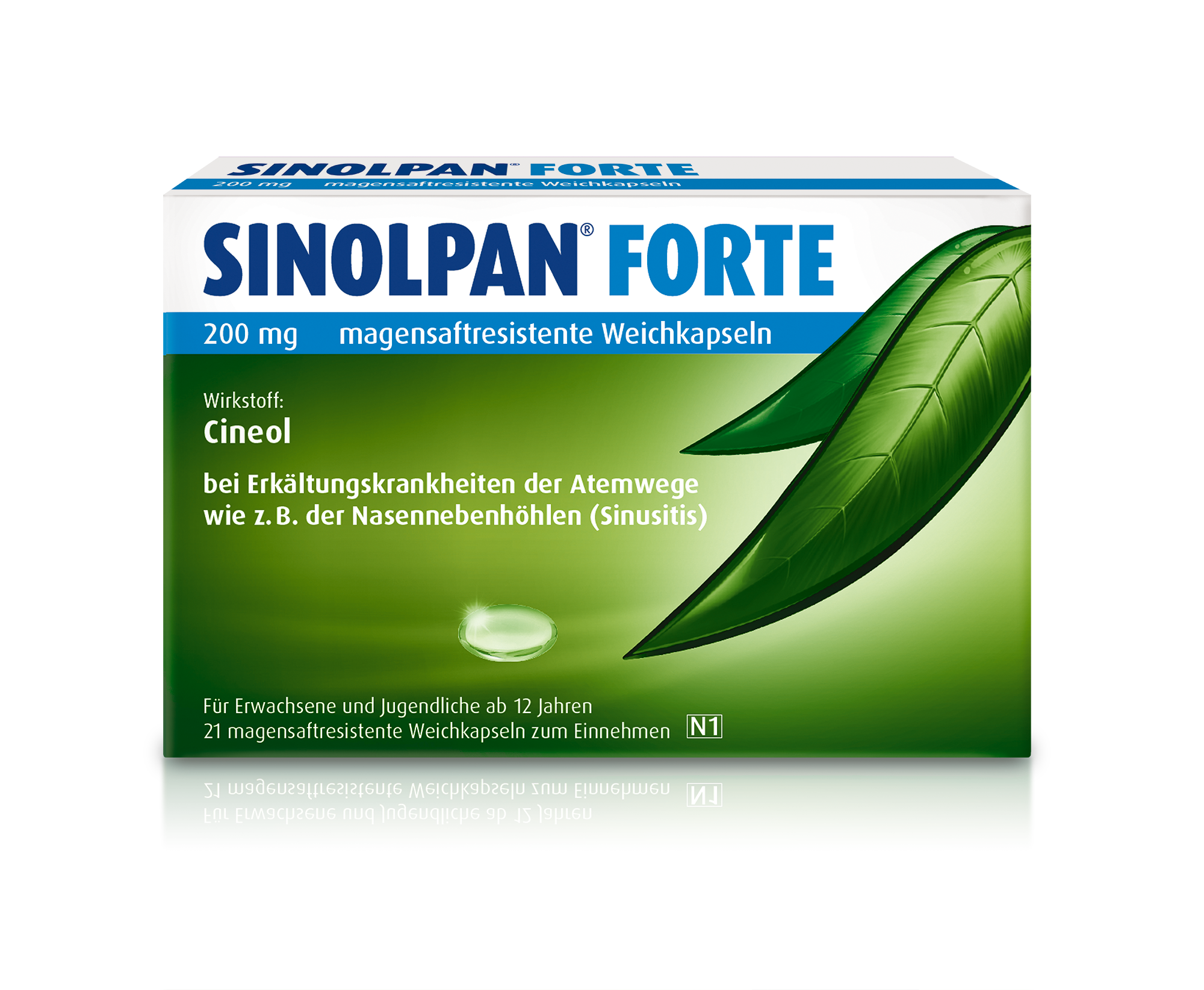 SINOLPAN forte 200 mg magensaftgeschützte Weichkapseln zur Behandlung der Symptome bei Bronchitis und Erkältungskrankheiten Abbildung für SINOLPAN forte 200 mg magensaftgeschützte Weichkapseln zur Behandlung der Symptome bei Bronchitis und Erkältungskrankheiten