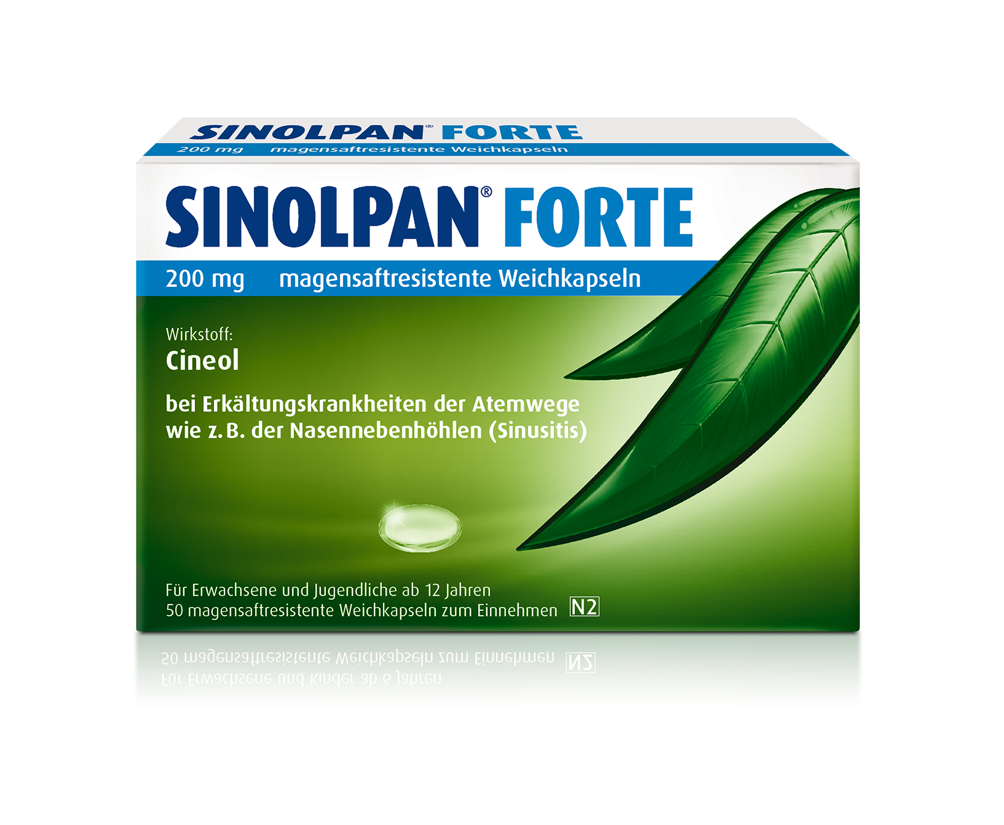SINOLPAN forte 200 mg magensaftgeschützte Weichkapseln zur Behandlung der Symptome bei Bronchitis und Erkältungskrankheiten Abbildung für SINOLPAN forte 200 mg magensaftgeschützte Weichkapseln zur Behandlung der Symptome bei Bronchitis und Erkältungskrankheiten