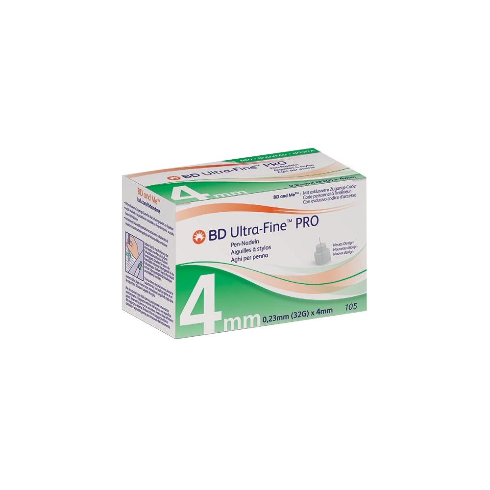 BD ULTRA-FINE PRO Pen-Nadeln 4 mm 32 G 0,23 mm Abbildung für BD ULTRA-FINE PRO Pen-Nadeln 4 mm 32 G 0,23 mm