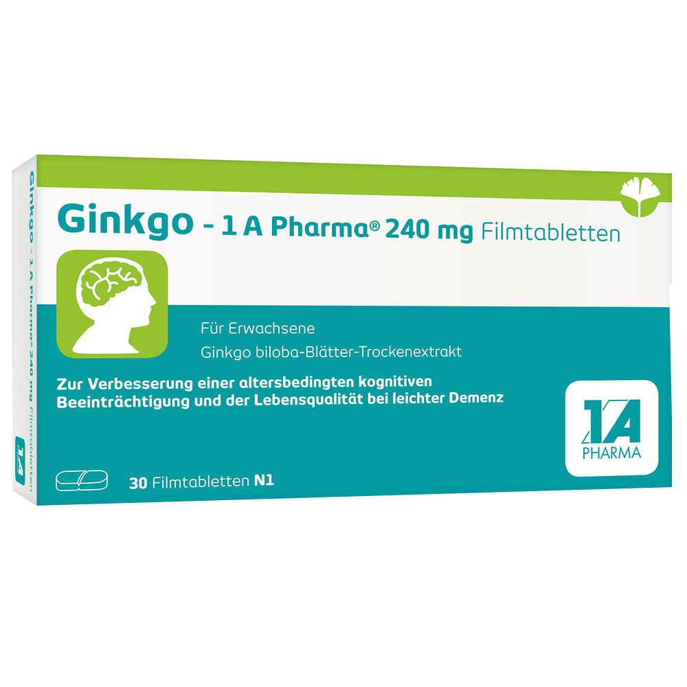 GINKGO-1A Pharma 240 mg Filmtabletten Abbildung für GINKGO-1A Pharma 240 mg Filmtabletten