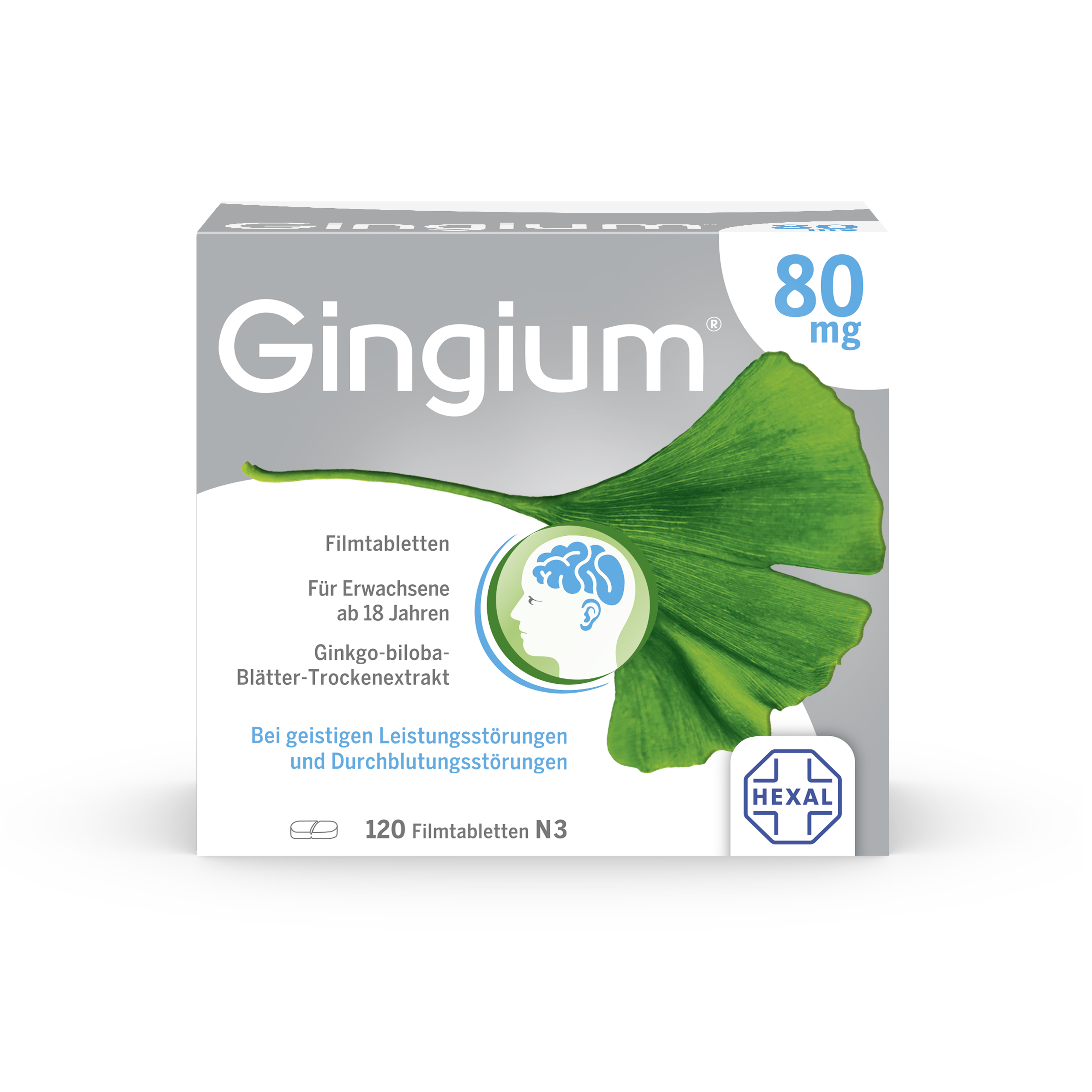 GINGIUM 80 mg Filmtabletten Abbildung für GINGIUM 80 mg Filmtabletten