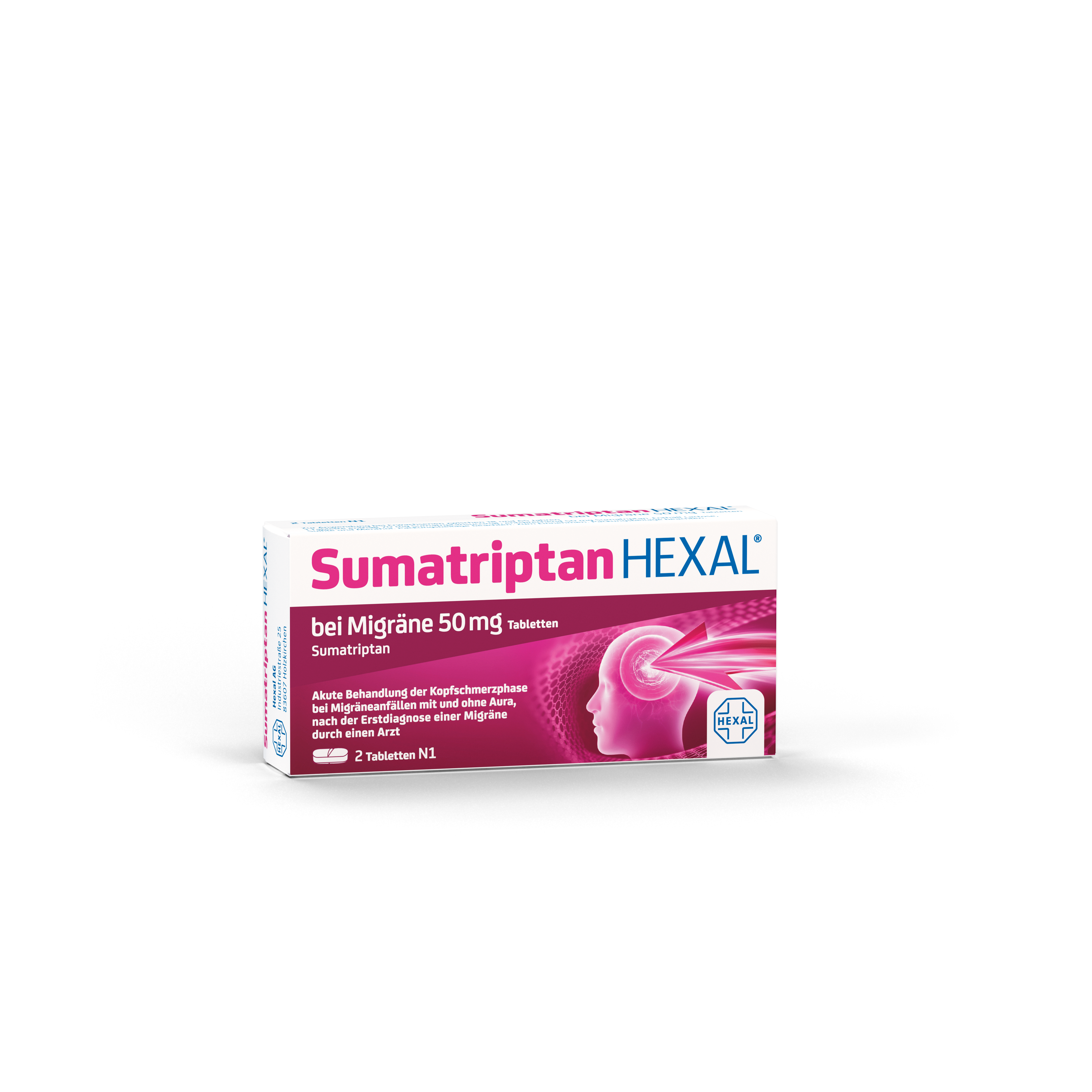 SUMATRIPTAN HEXAL bei Migräne 50 mg Tabletten Abbildung für SUMATRIPTAN HEXAL bei Migräne 50 mg Tabletten