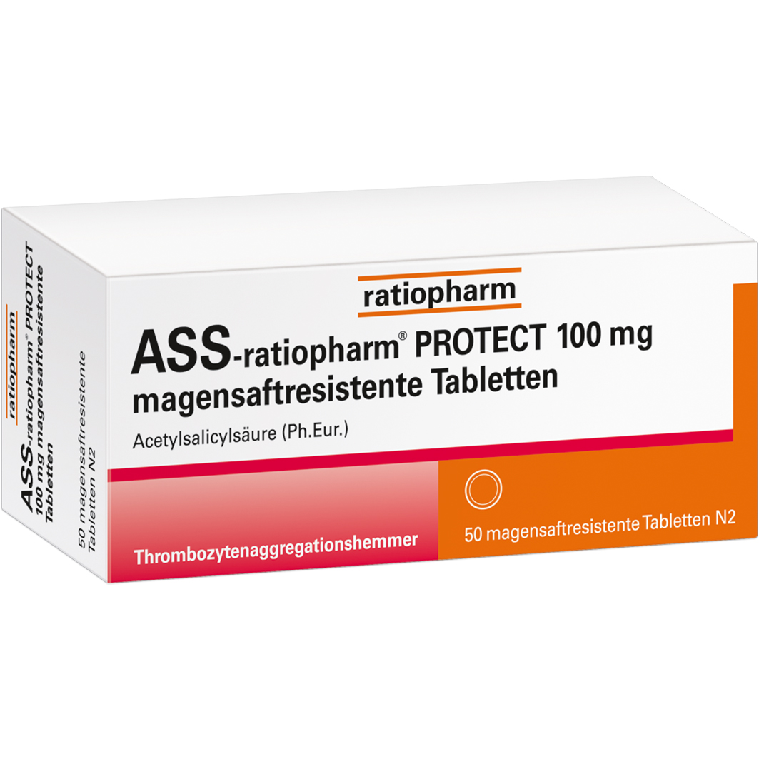 ASS-ratiopharm PROTECT 100 mg magensaftr.Tabletten Abbildung für ASS-ratiopharm PROTECT 100 mg magensaftr.Tabletten