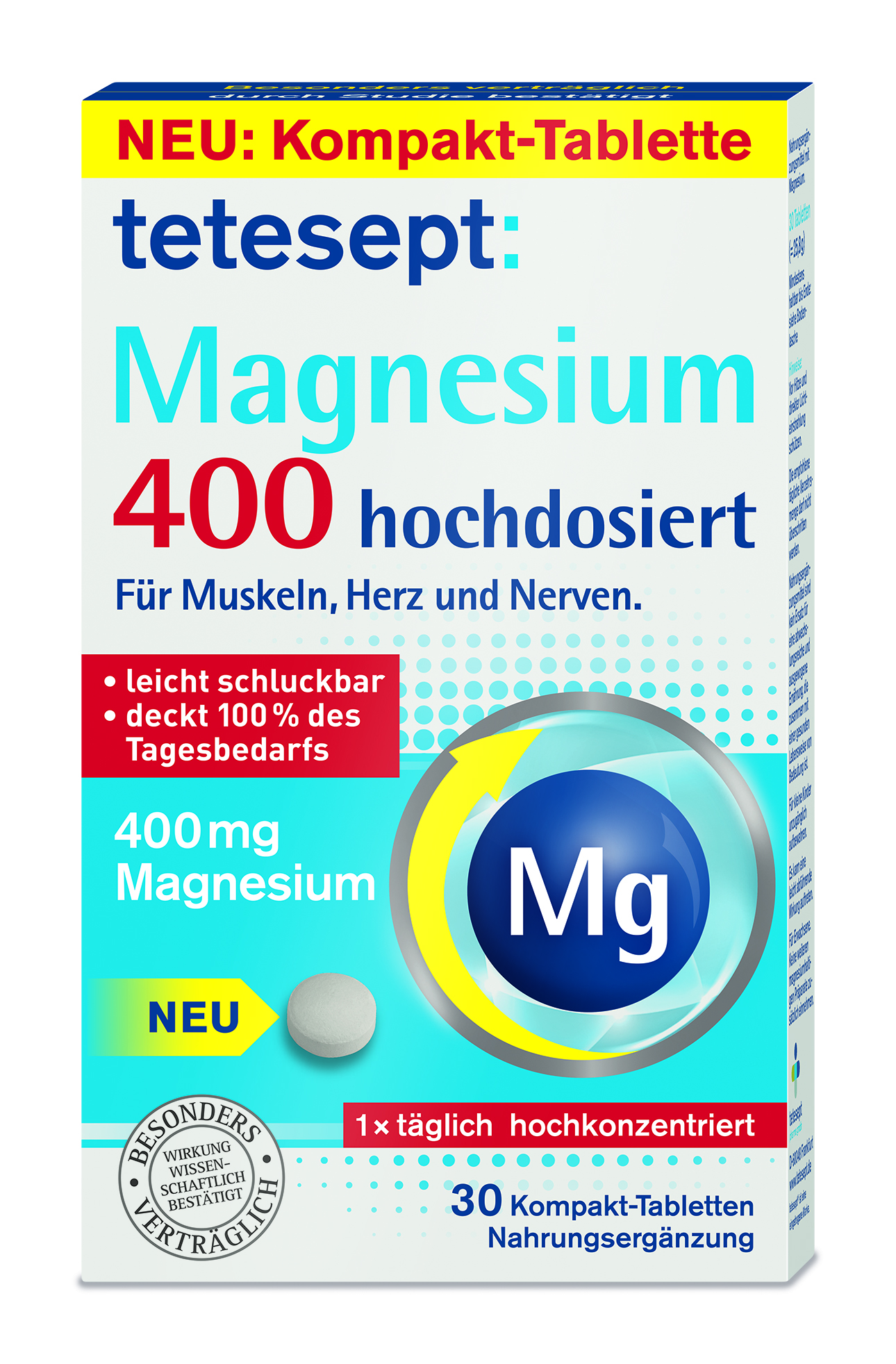 TETESEPT Magnesium 400 hochdosiert Tabletten Abbildung für TETESEPT Magnesium 400 hochdosiert Tabletten