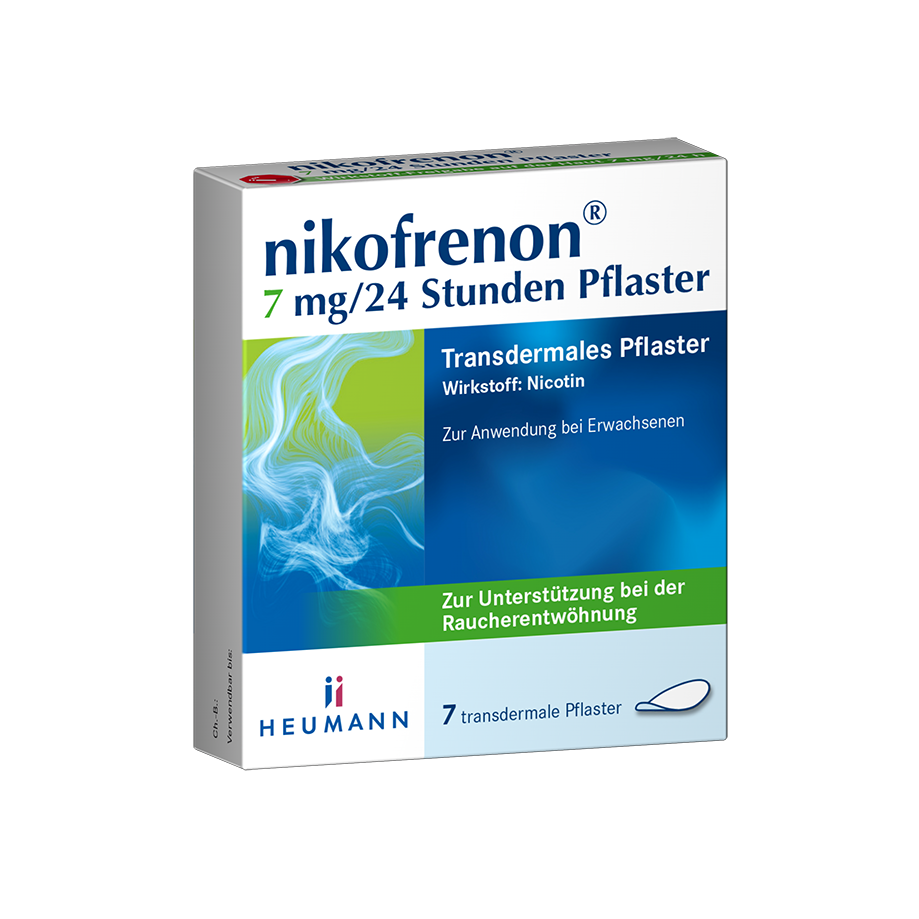 NIKOFRENON 7 mg/24 Stunden Pflaster transdermal Abbildung für NIKOFRENON 7 mg/24 Stunden Pflaster transdermal
