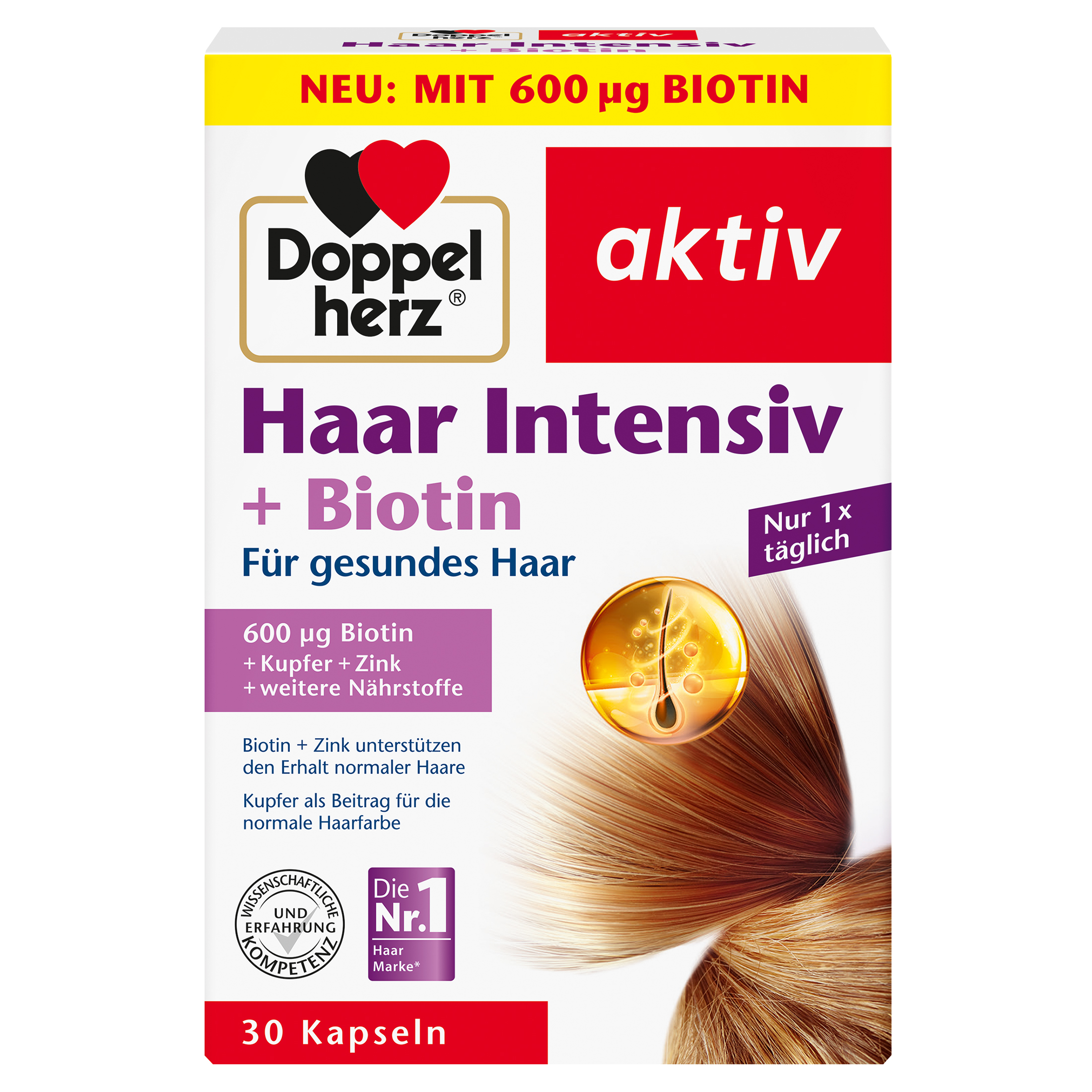 DOPPELHERZ Haar Intensiv+Biotin Kapseln Abbildung für DOPPELHERZ Haar Intensiv+Biotin Kapseln
