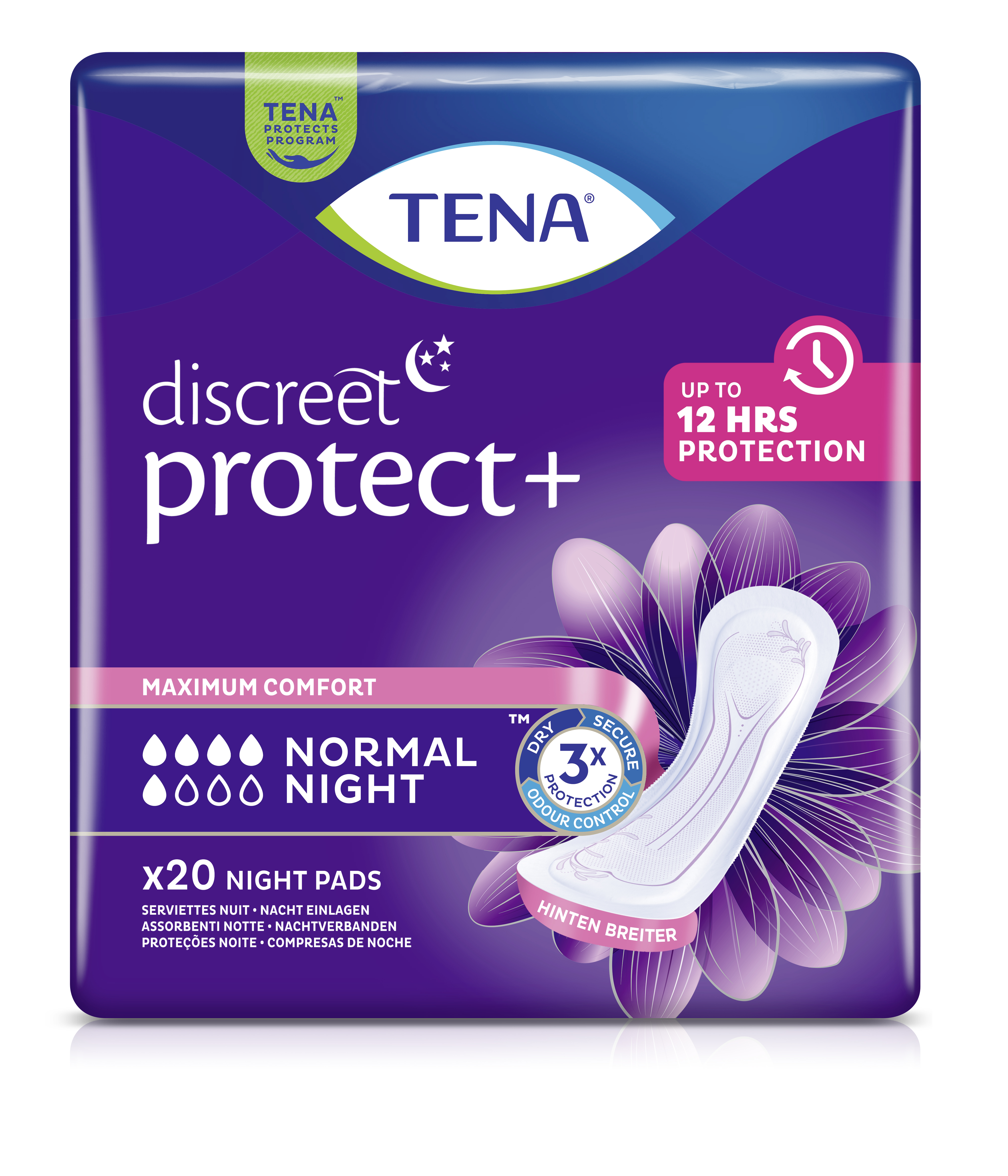 TENA Discreet Inkontinenz Einlagen normal night Abbildung für TENA Discreet Inkontinenz Einlagen normal night