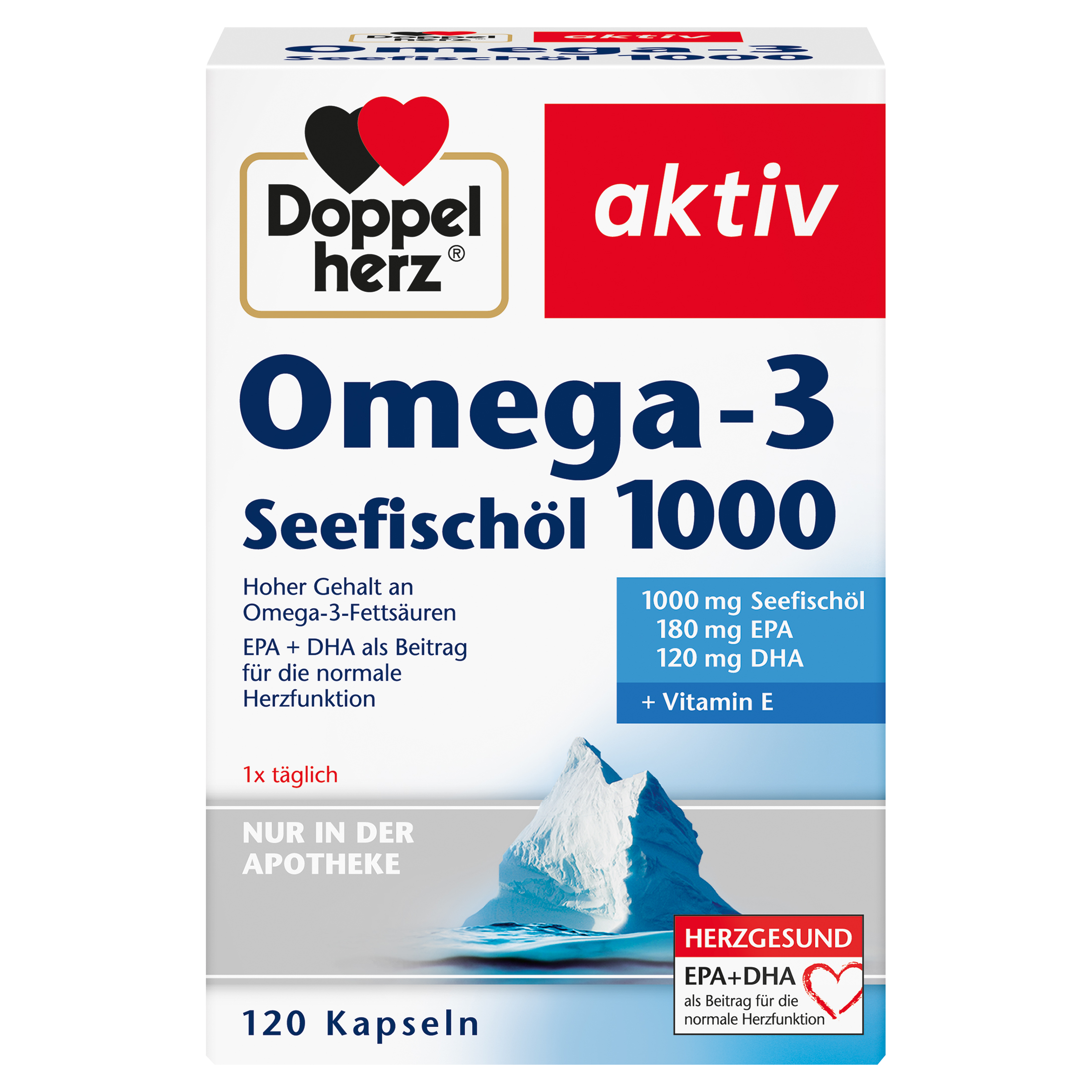 DOPPELHERZ Omega-3 Seefischöl 1000 Kapseln Abbildung für DOPPELHERZ Omega-3 Seefischöl 1000 Kapseln