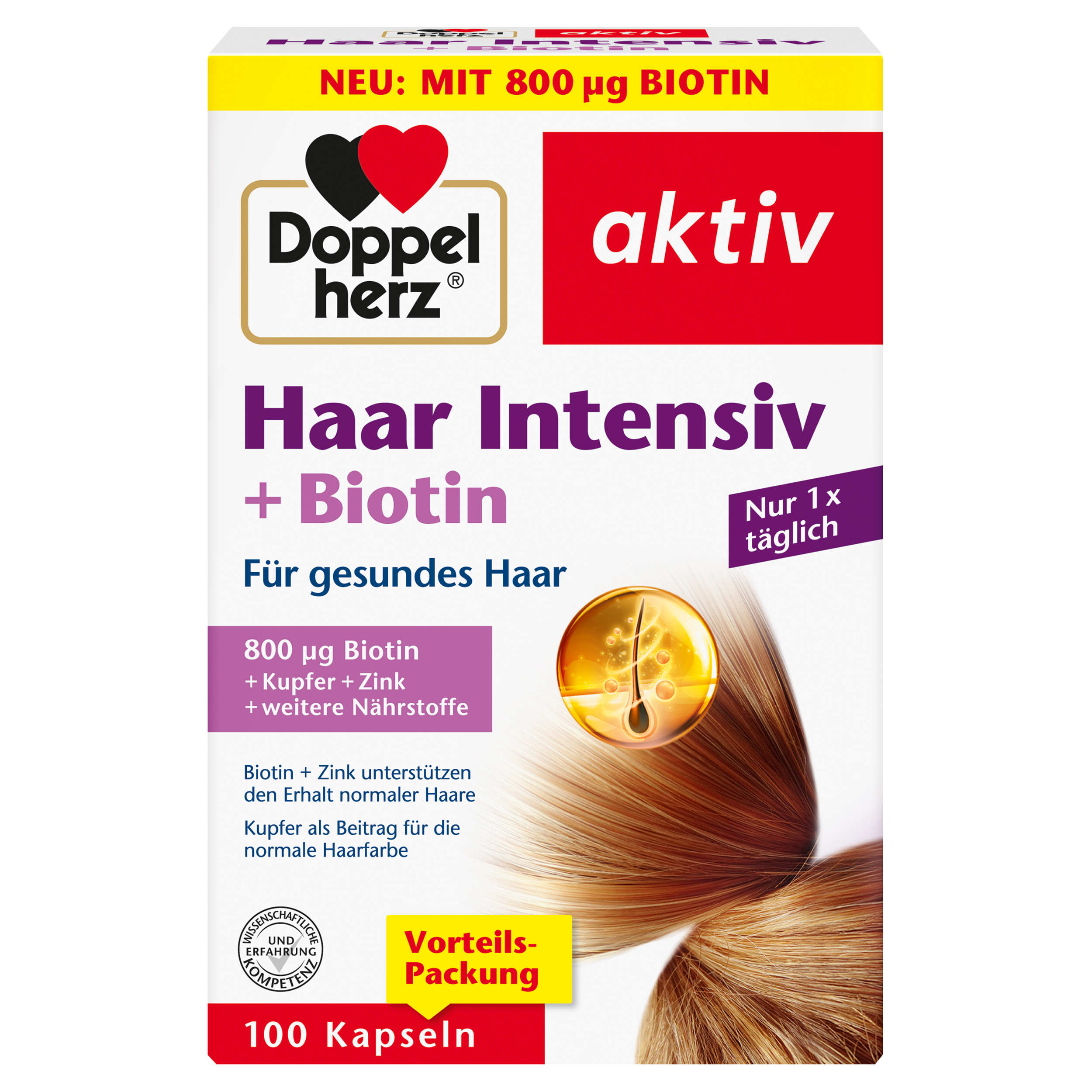 DOPPELHERZ Haar Intensiv+Biotin Kapseln Abbildung für DOPPELHERZ Haar Intensiv+Biotin Kapseln