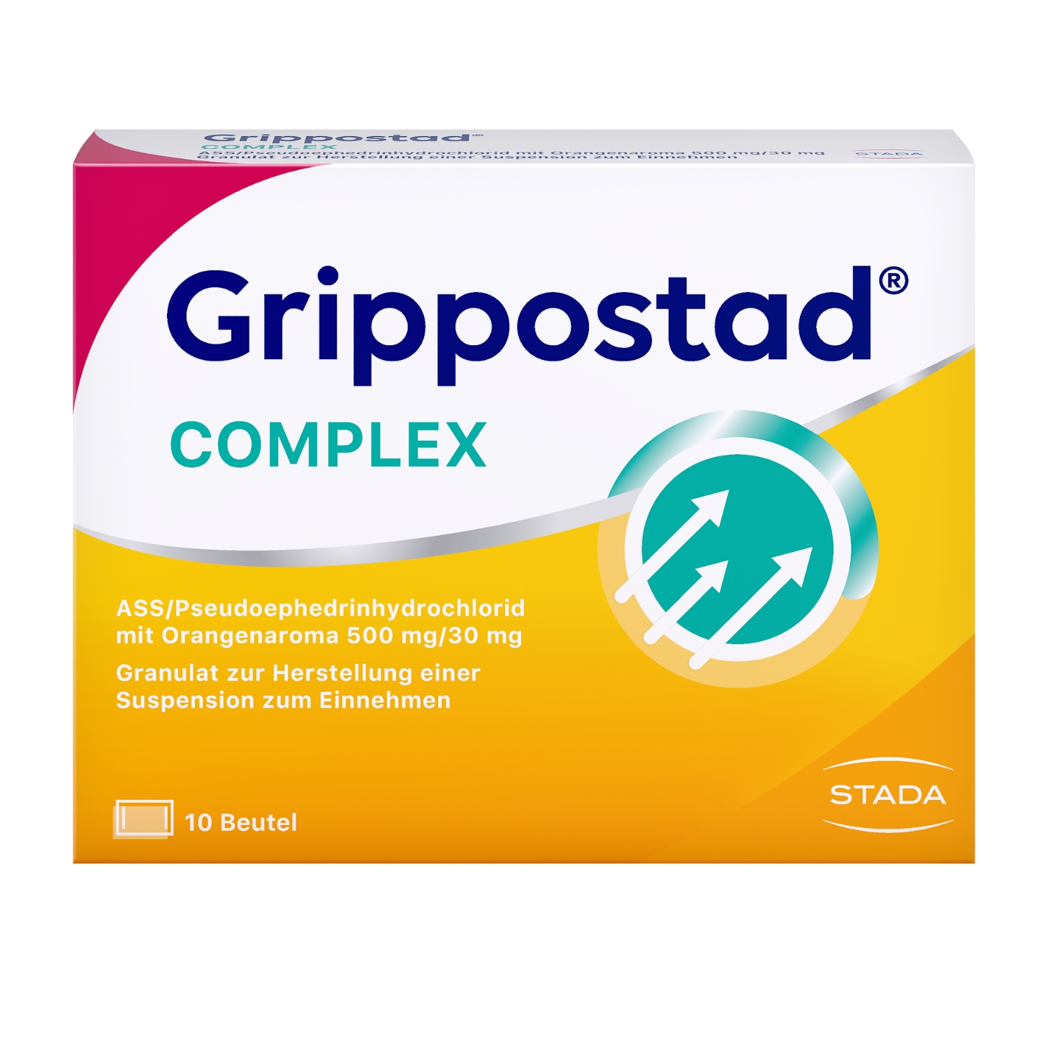 GRIPPOSTAD Complex ASS / Pseudoephedrinhydrochlorid mit Orangenaroma Abbildung für GRIPPOSTAD Complex ASS / Pseudoephedrinhydrochlorid mit Orangenaroma