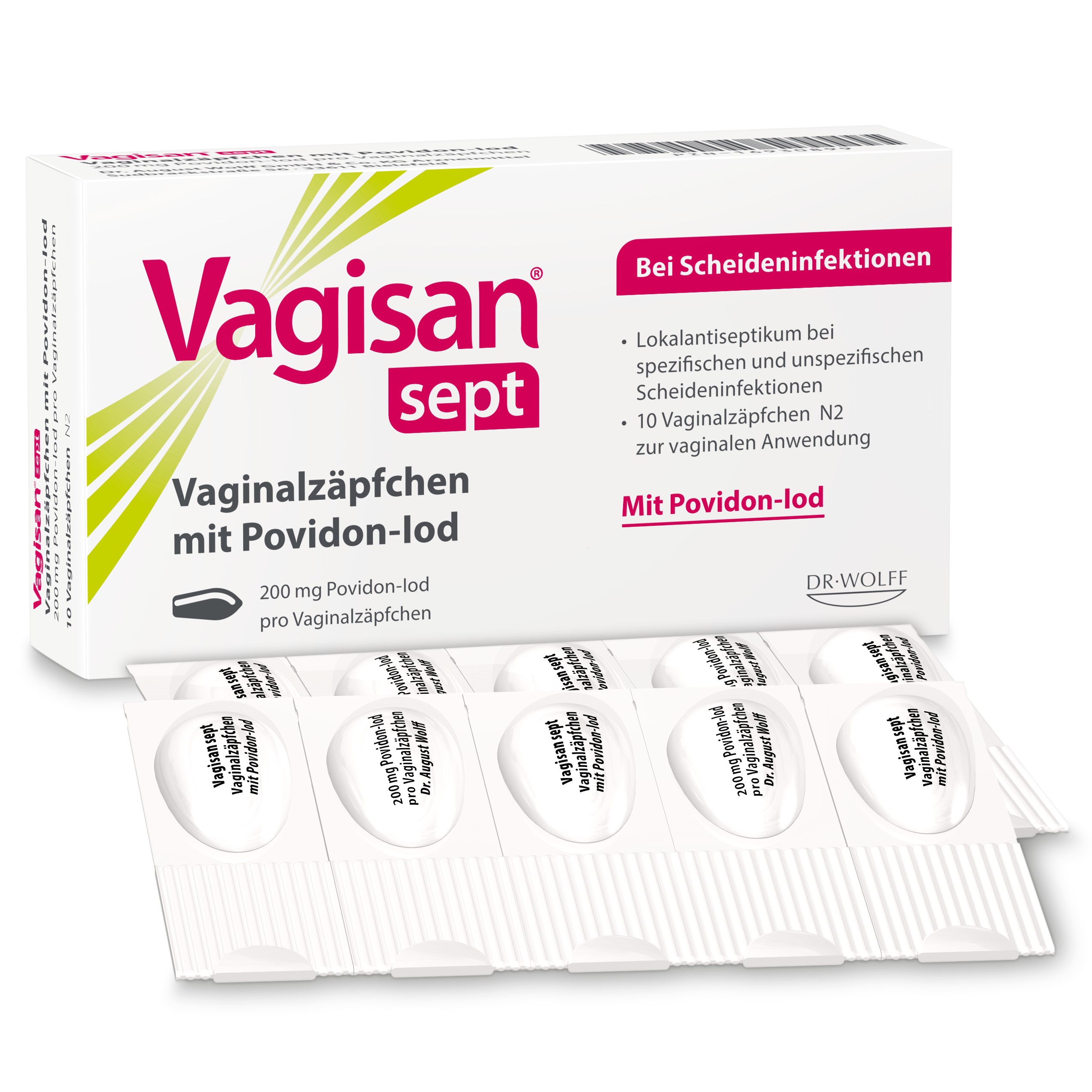 VAGISAN sept Vaginalzäpfchen mit Povidon-Iod Abbildung für VAGISAN sept Vaginalzäpfchen mit Povidon-Iod