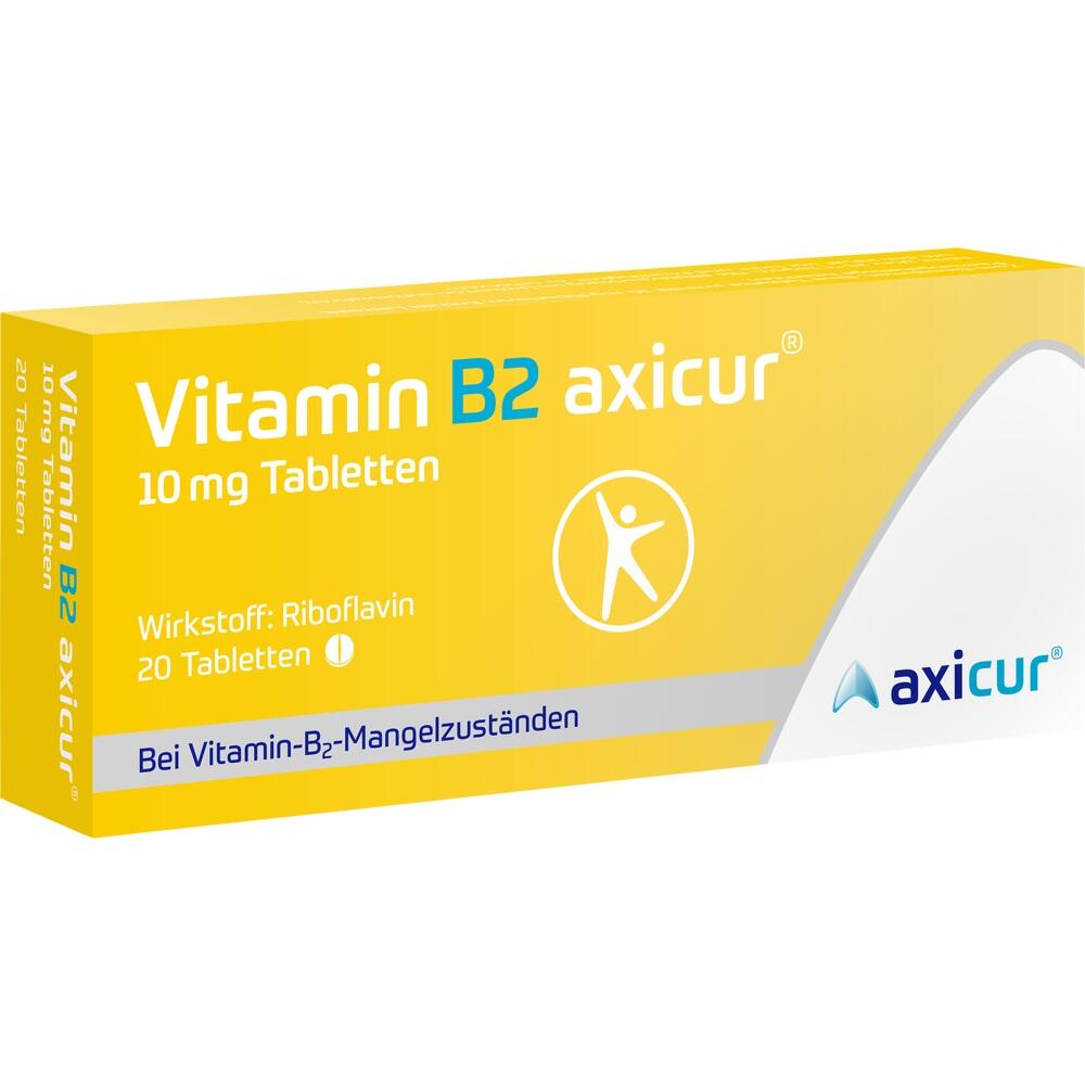 Vitamin B2 axicur® 10 mg (20) Tabletten Abbildung für Vitamin B2 axicur® 10 mg (20) Tabletten