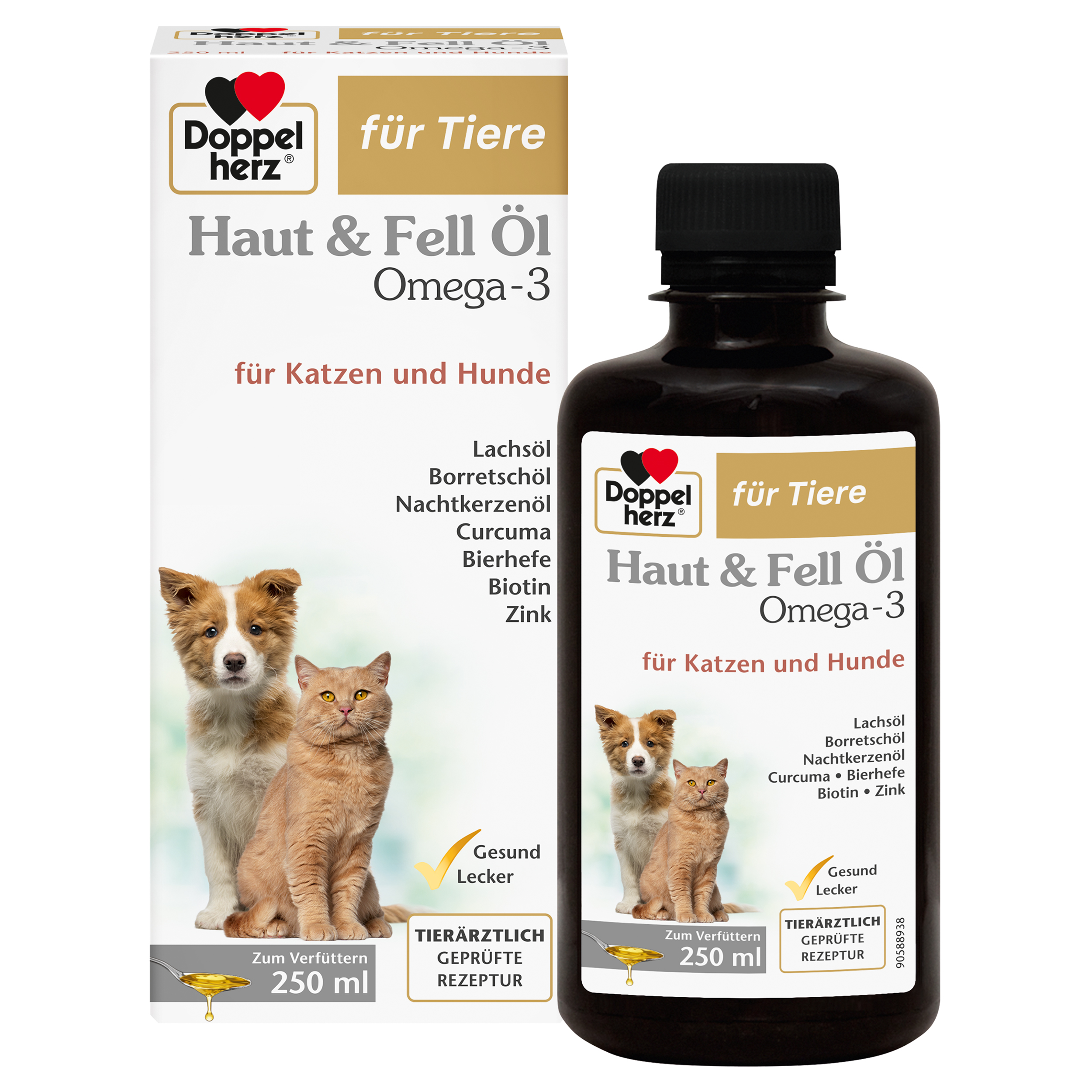 DOPPELHERZ für Tiere Haut&Fell Öl f.Hunde/Katzen Abbildung für DOPPELHERZ für Tiere Haut&Fell Öl f.Hunde/Katzen